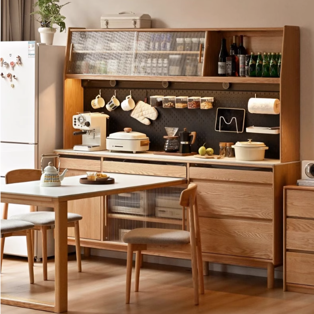 Oak Solid Wood Rock Plate Dining Sideboard