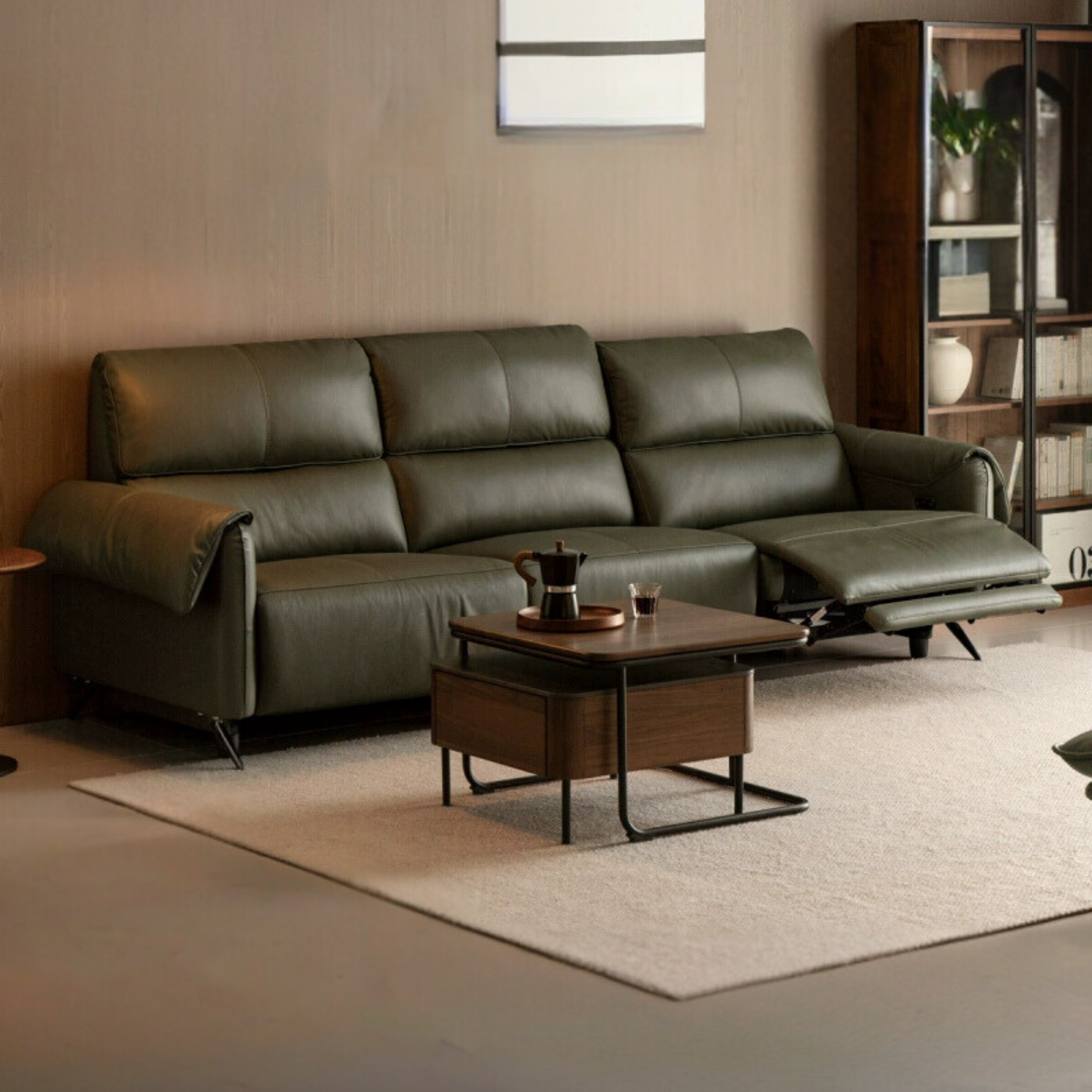 Leather Telescopic Electric Sofa Modern.