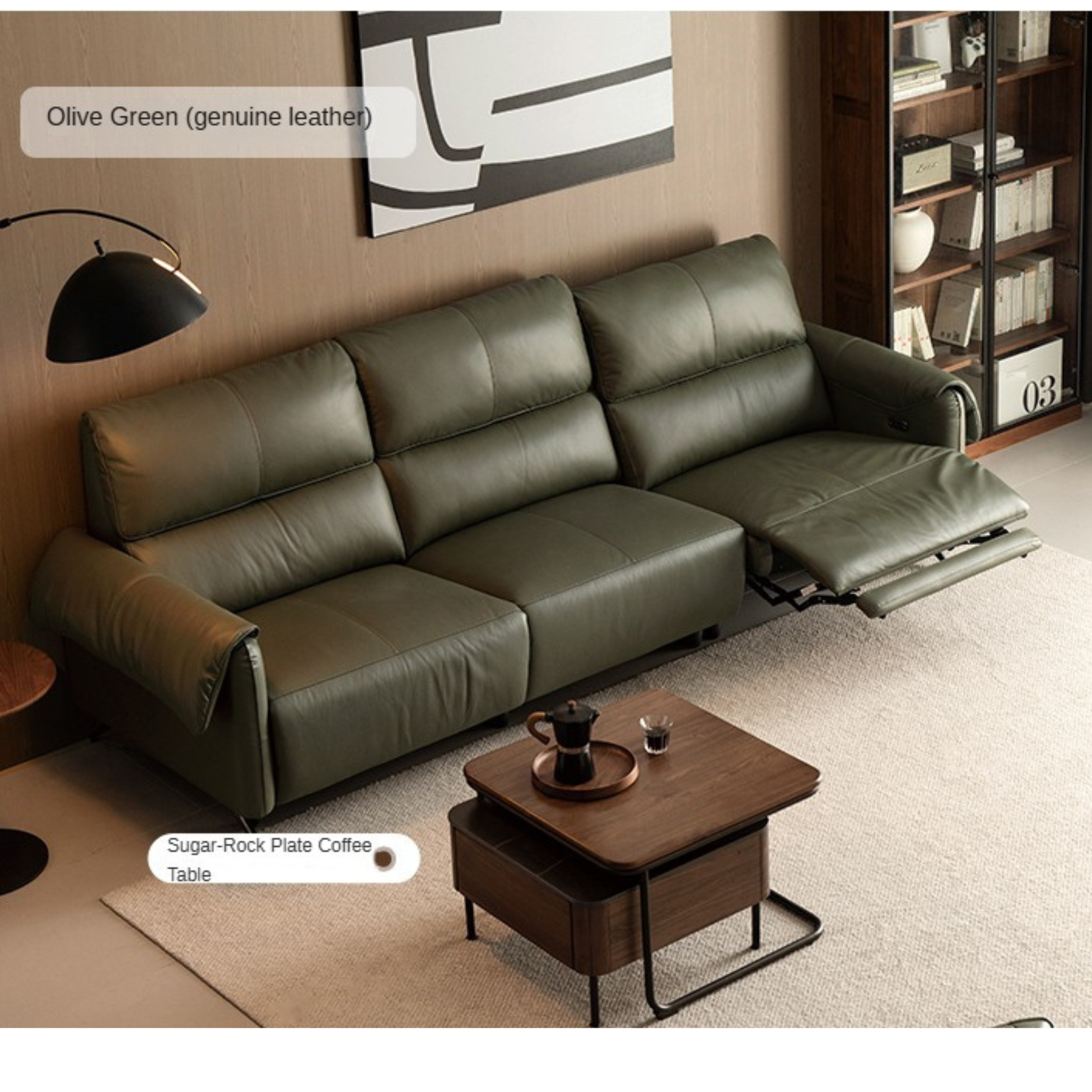 Leather Telescopic Electric Sofa Modern.