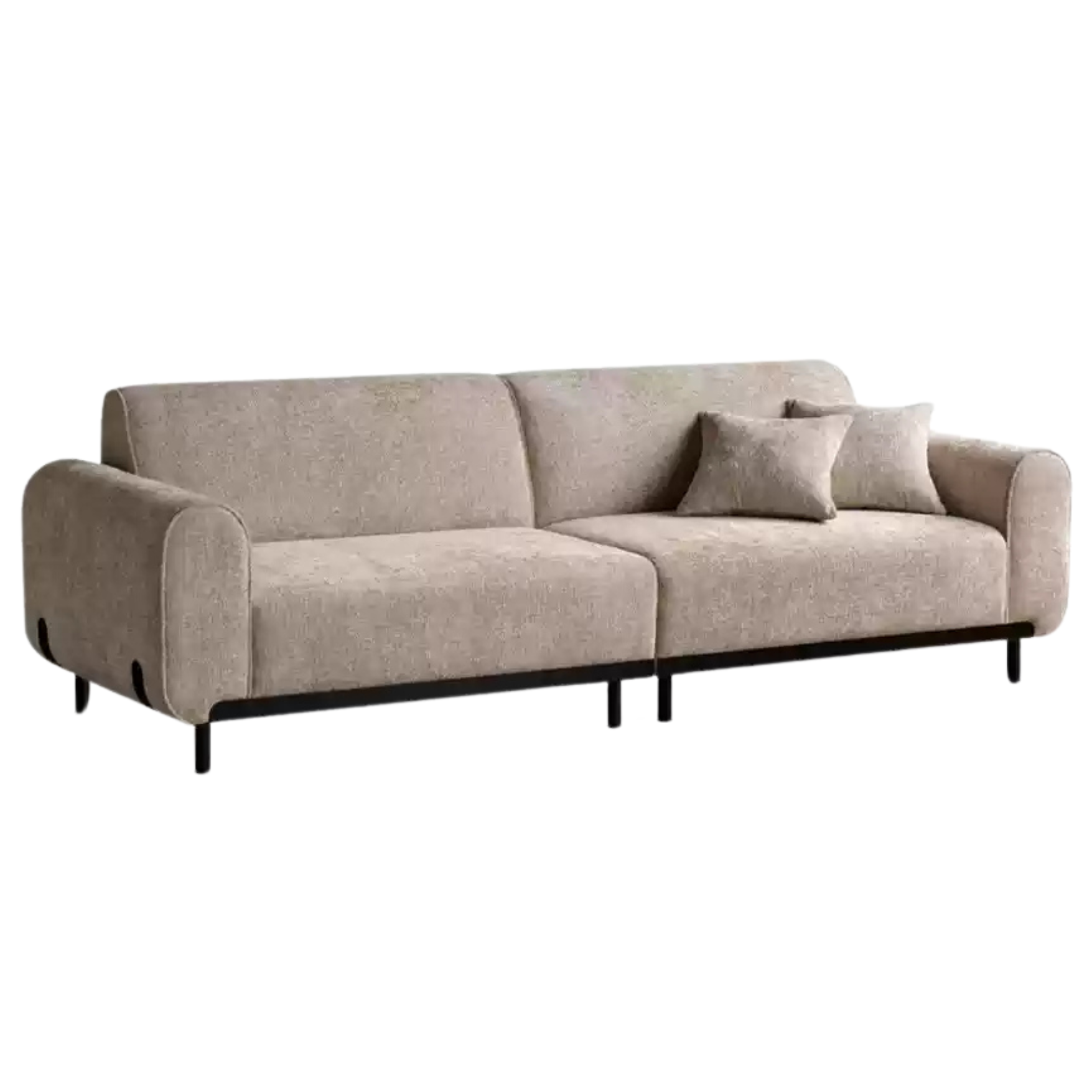 Fabric Straight Sofa Wabi Sabi Style,