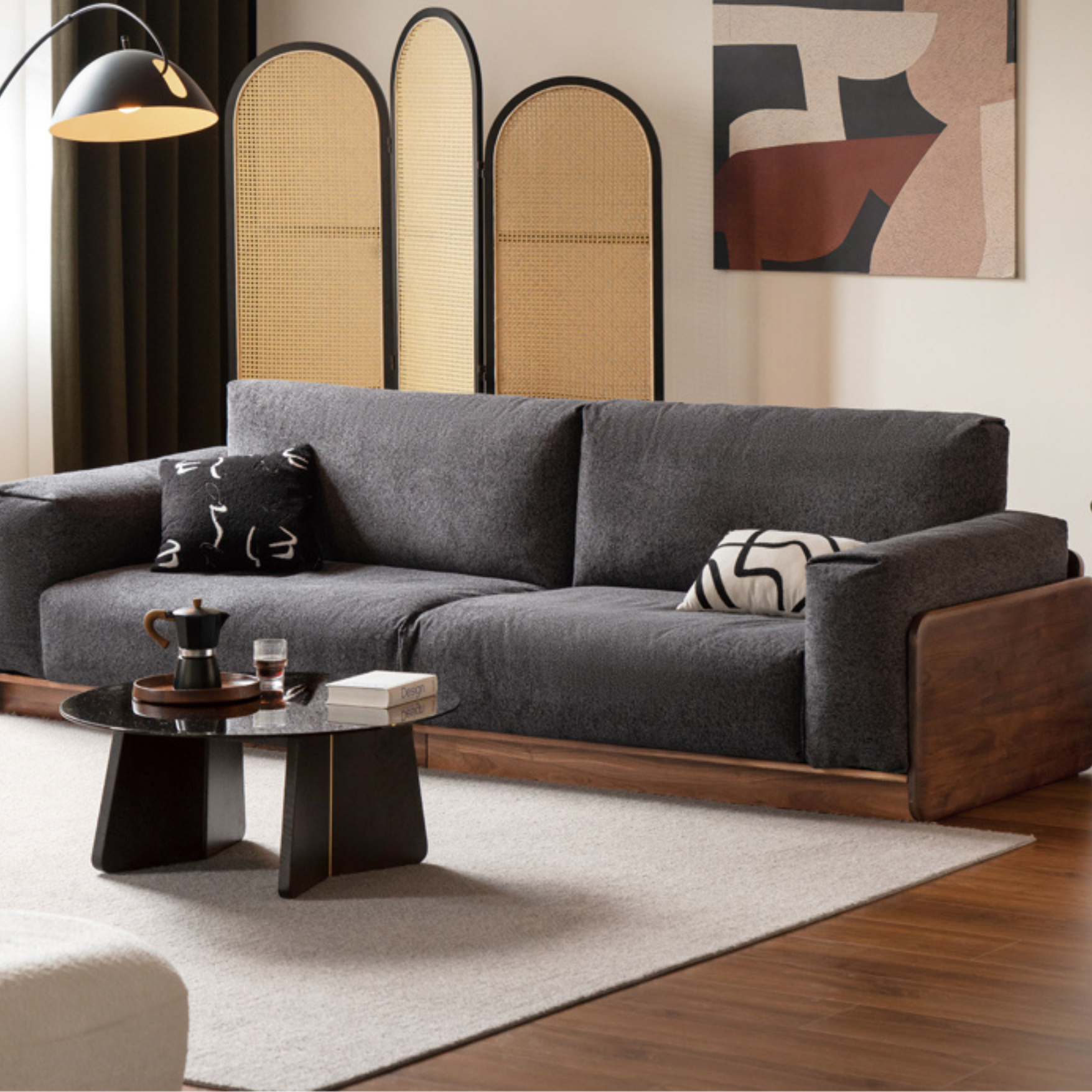 Black Walnut Solid Wood Italian Light Luxury.