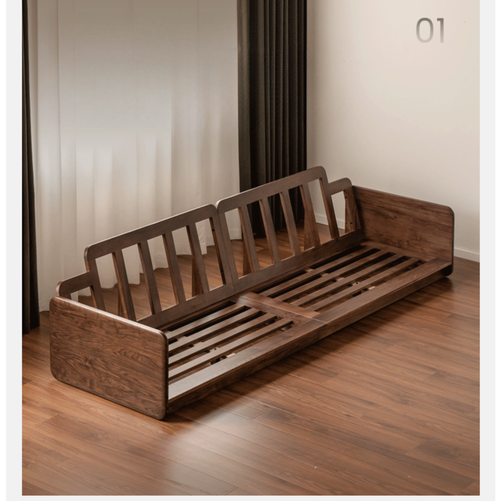 Black Walnut Solid Wood Italian Light Luxury.