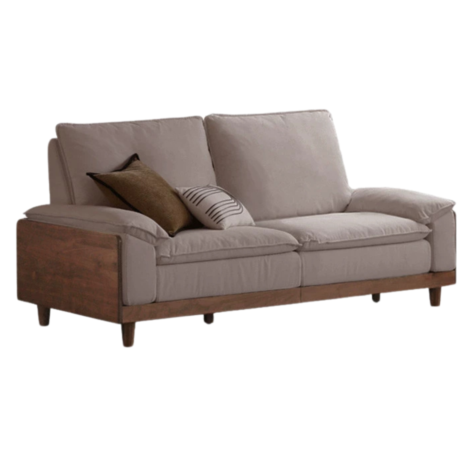 Black Walnut, Ash, Oak Solid Wood High Back Sofa.