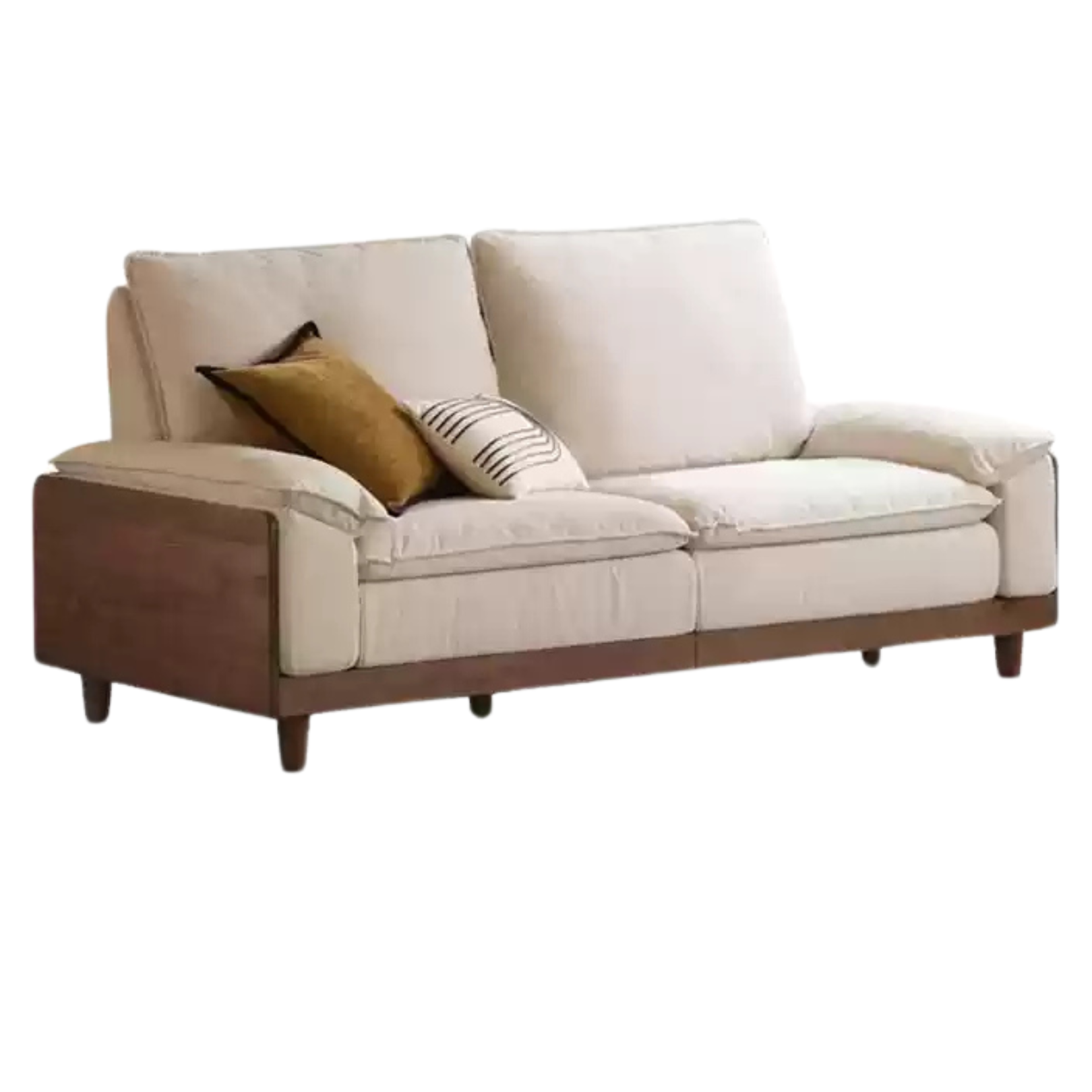 Black Walnut, Ash, Oak Solid Wood High Back Sofa.