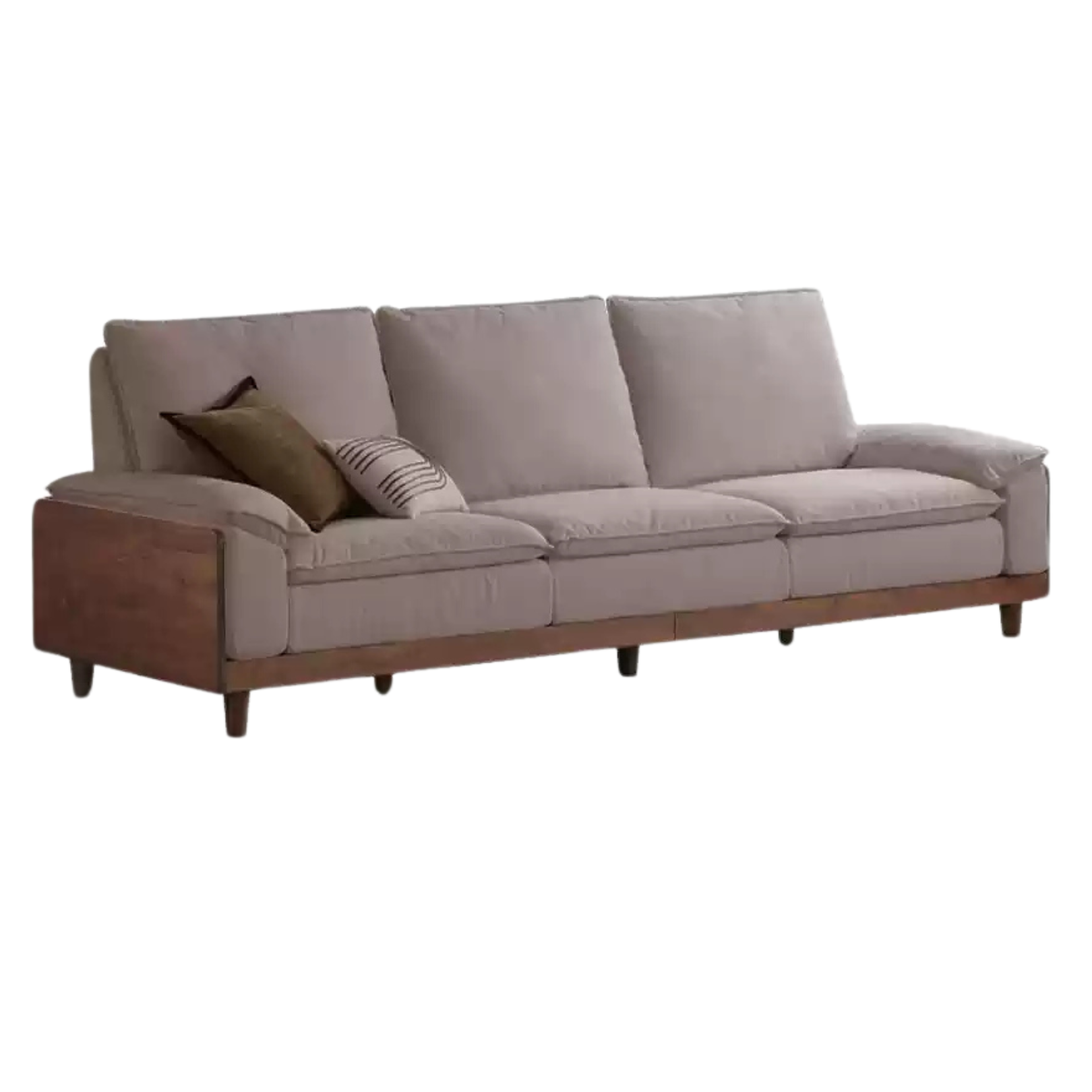 Black Walnut, Ash, Oak Solid Wood High Back Sofa.
