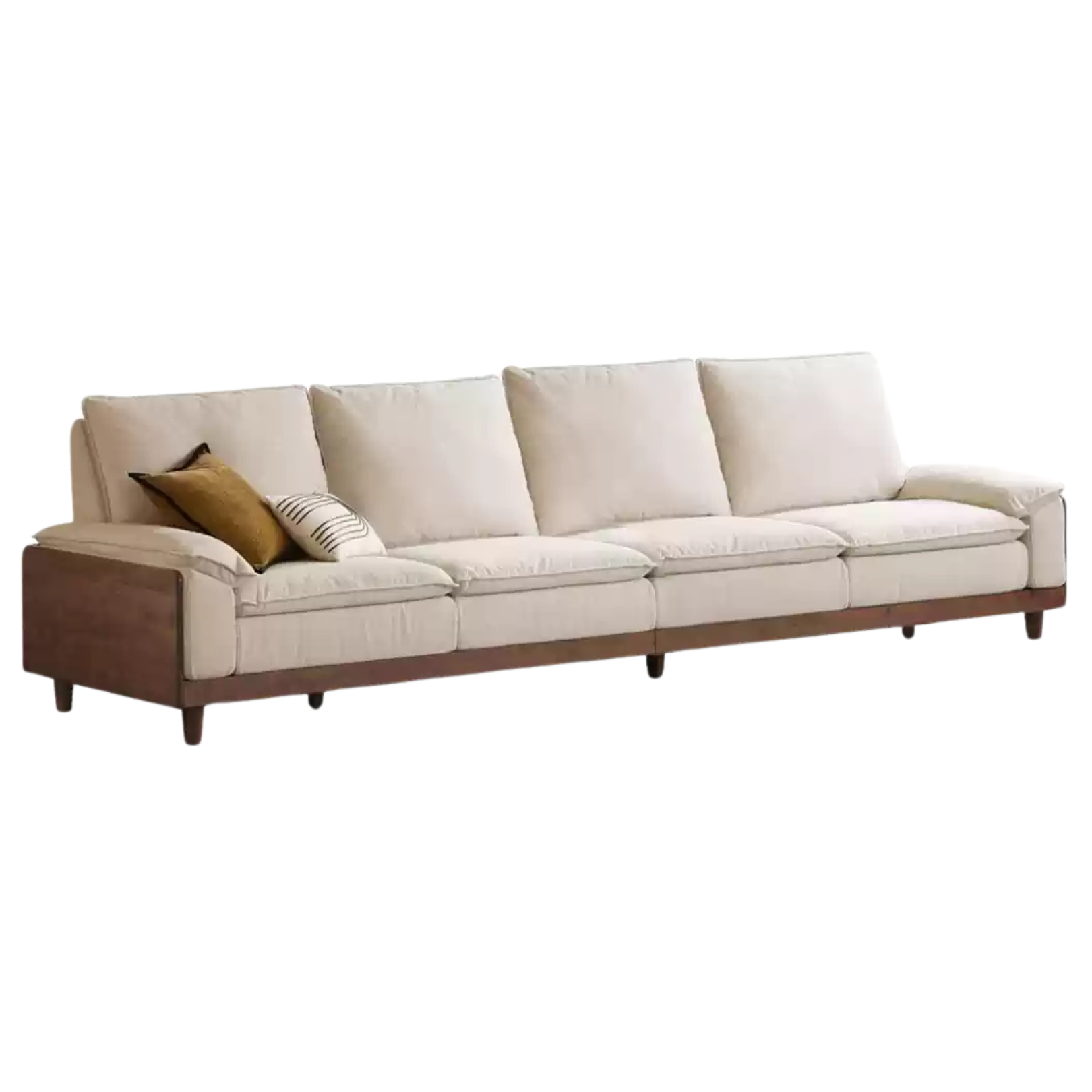 Black Walnut, Ash, Oak Solid Wood High Back Sofa.