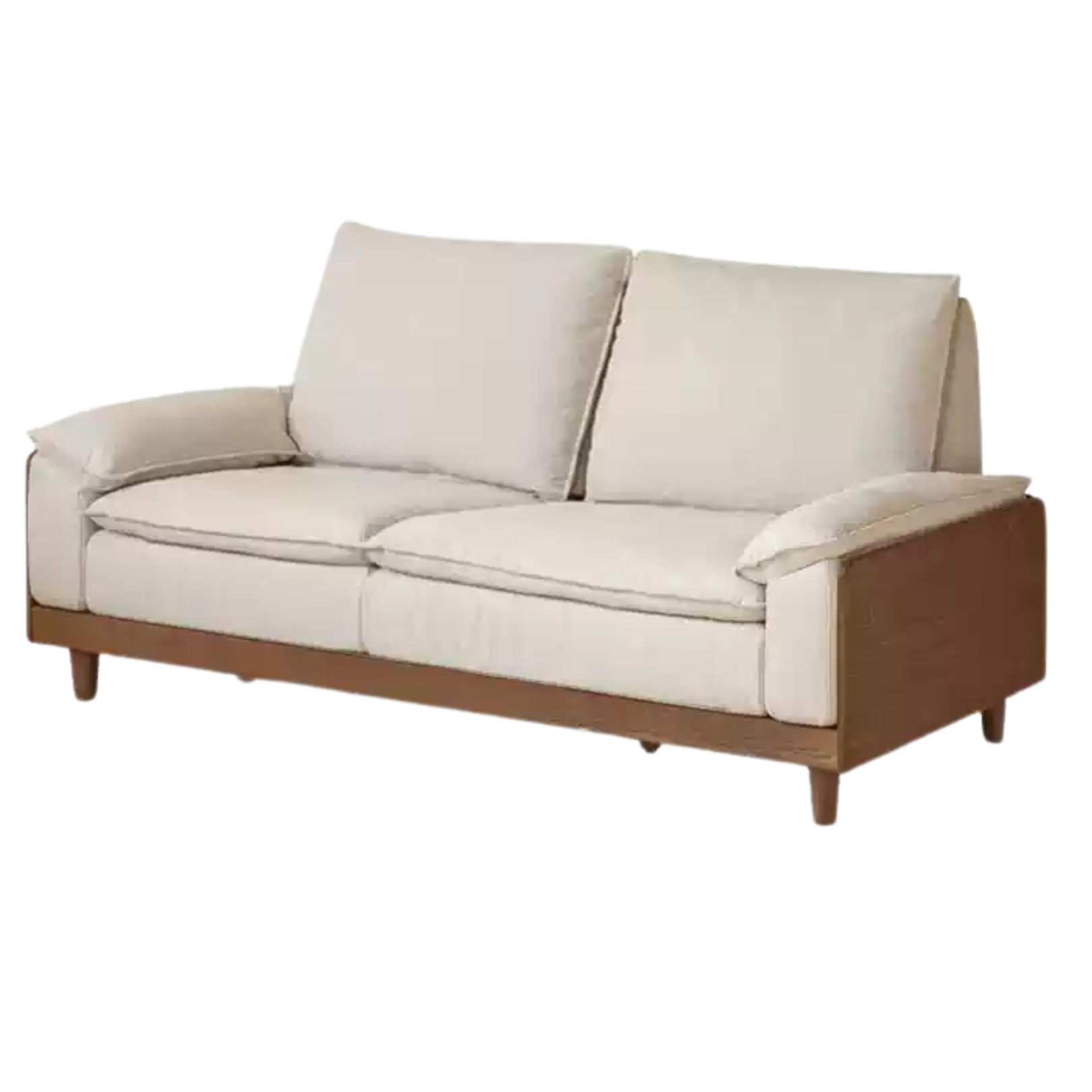 Black Walnut, Ash, Oak Solid Wood High Back Sofa.