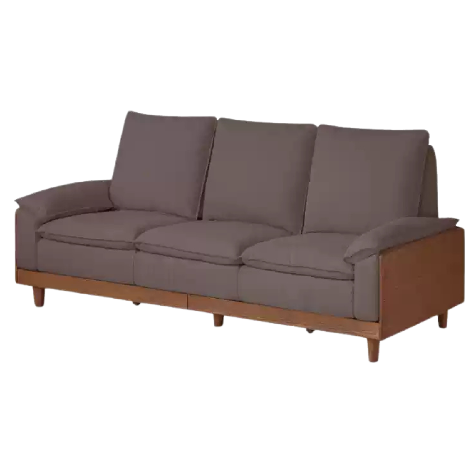 Black Walnut, Ash, Oak Solid Wood High Back Sofa.