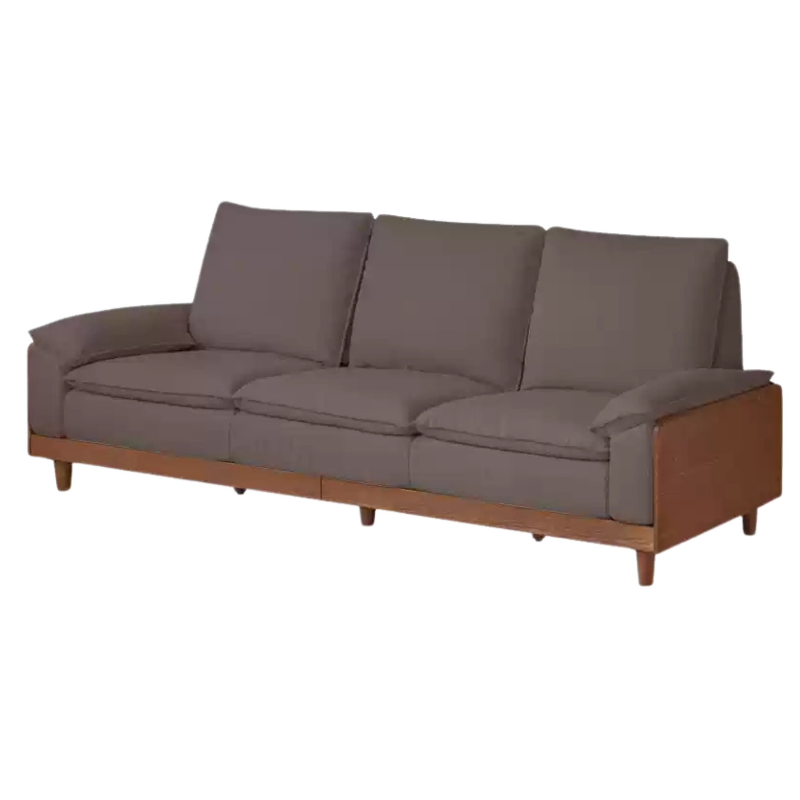 Black Walnut, Ash, Oak Solid Wood High Back Sofa.