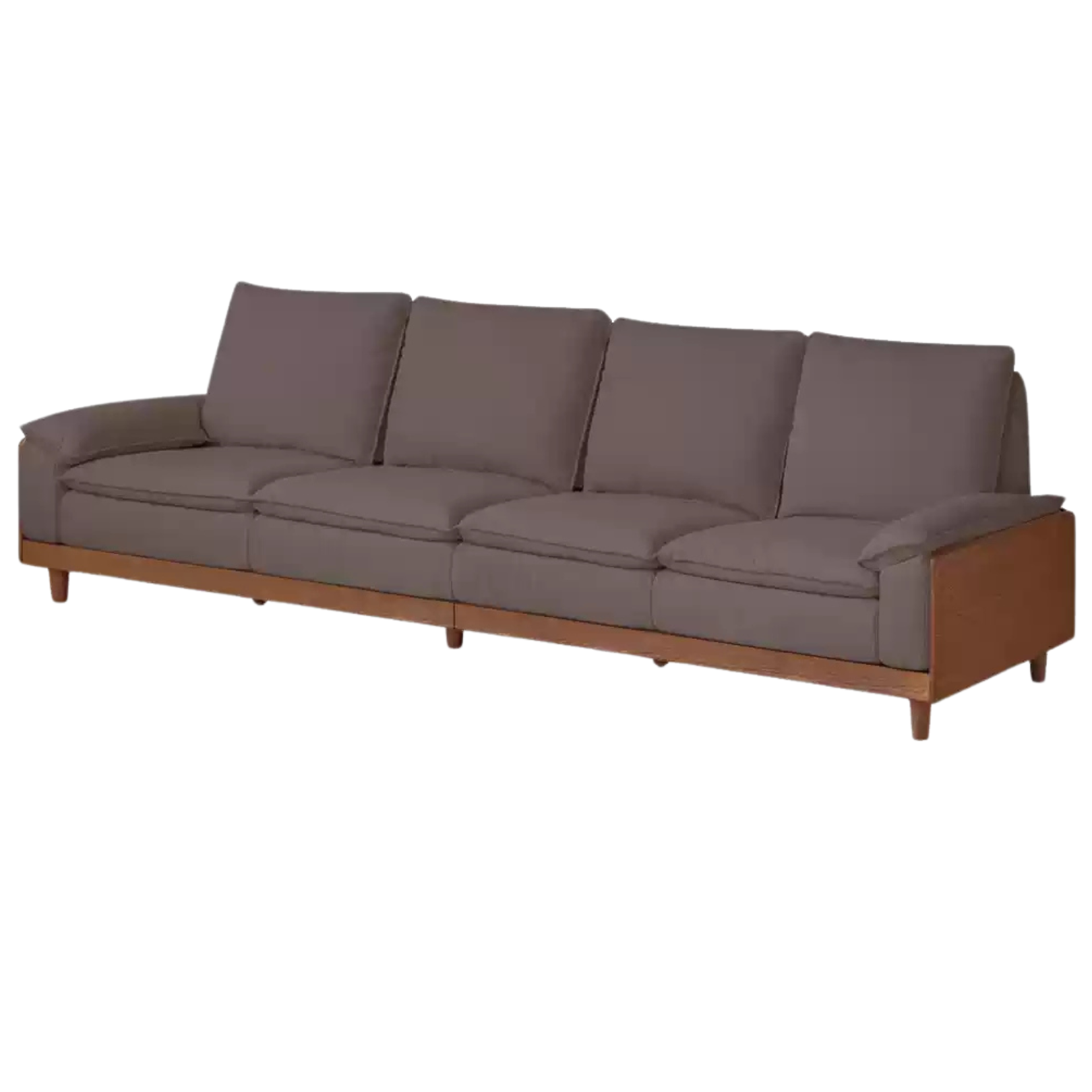 Black Walnut, Ash, Oak Solid Wood High Back Sofa.