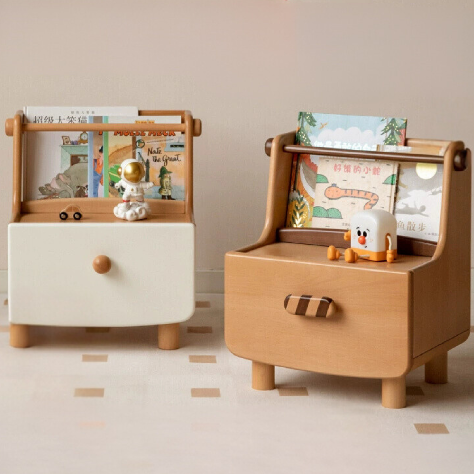 Beech Solid Wood Children's Nightstand.