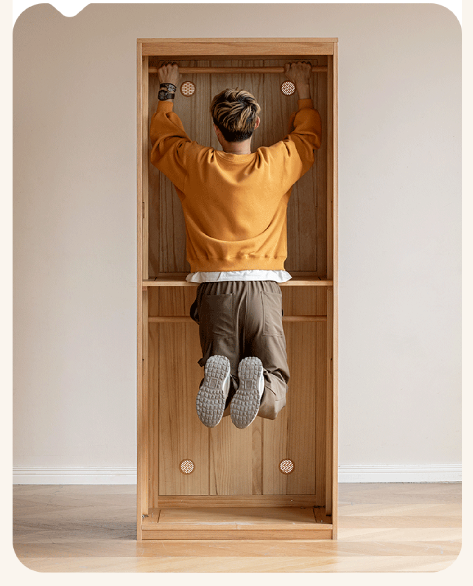 Oak Solid Wood Children's Wardrobe -