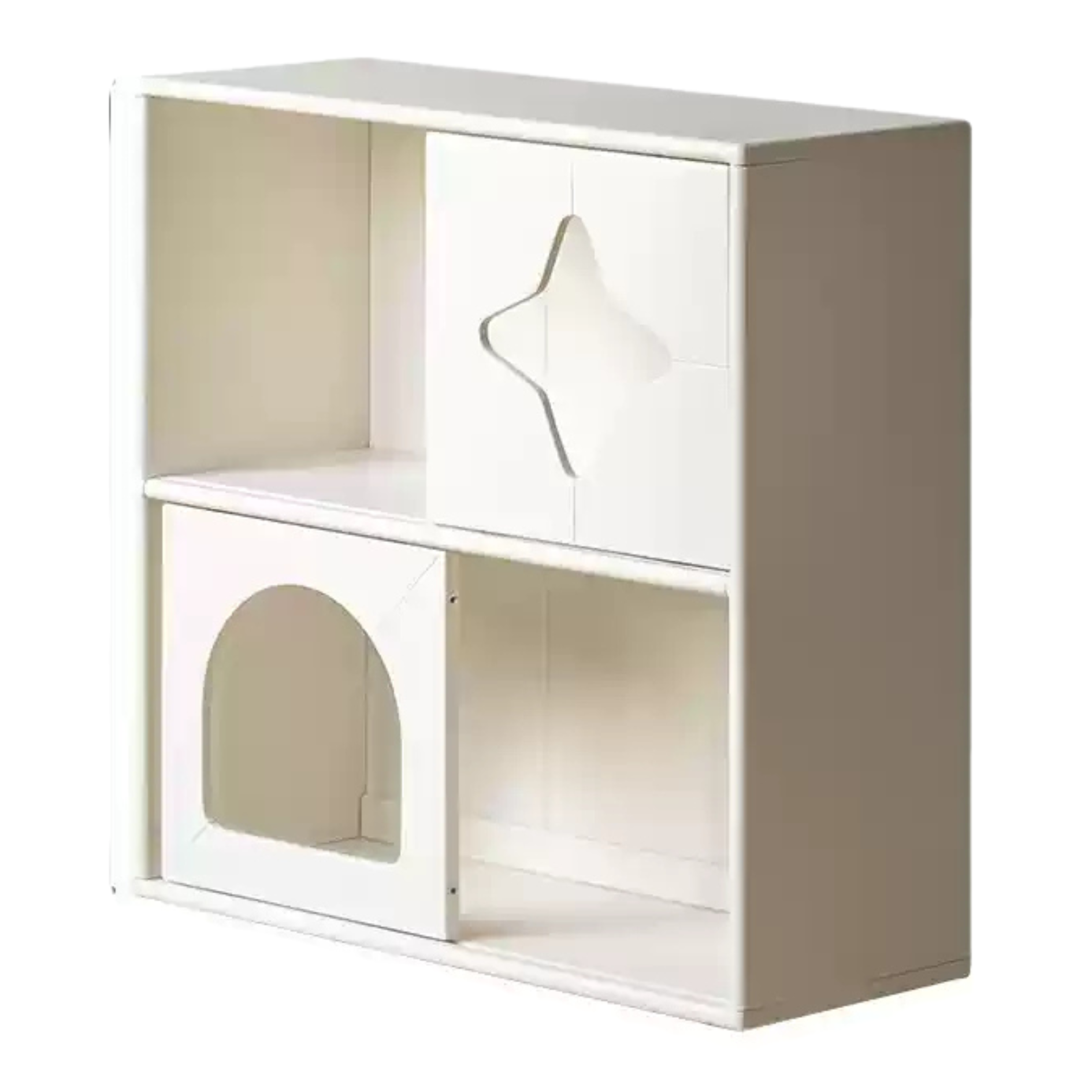 Rubber Solid Wood Children's Cream Style Сombination Bookshelf