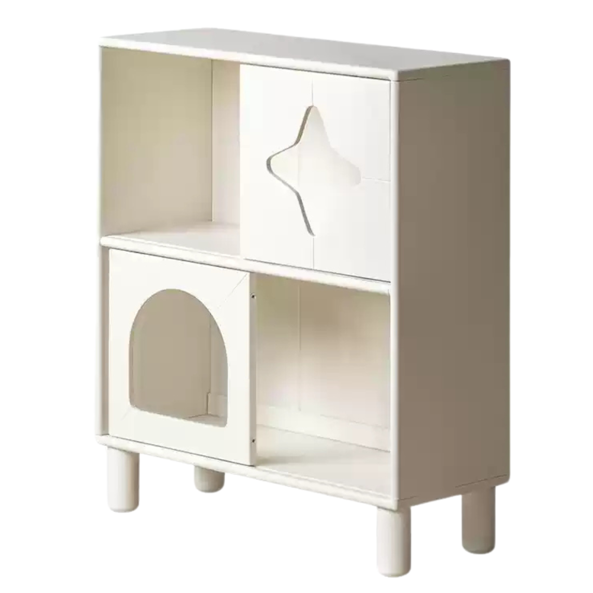 Rubber Solid Wood Children's Cream Style Сombination Bookshelf