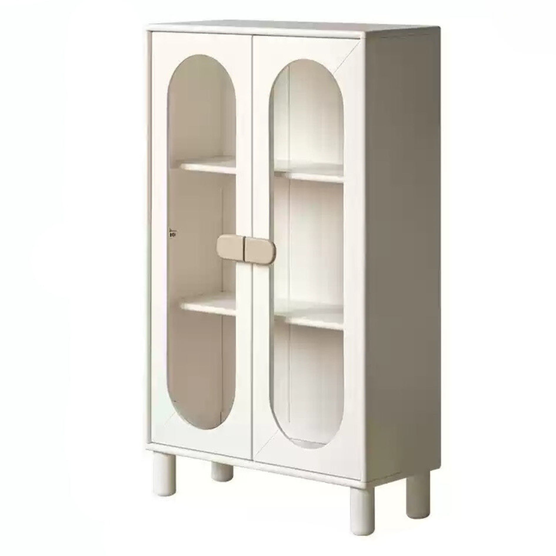 Rubber Solid Wood Children's Cream Style Сombination Bookshelf
