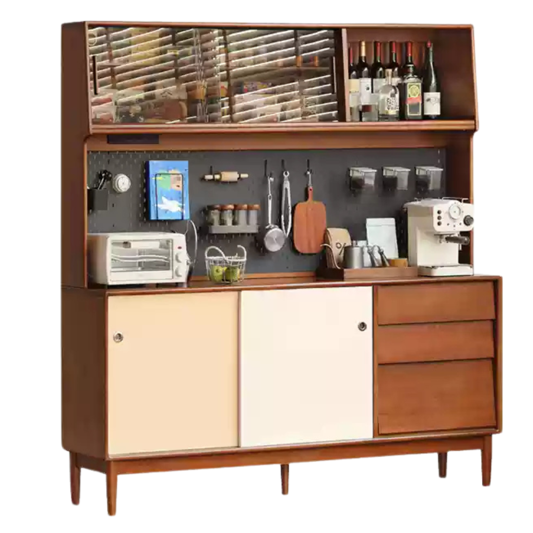 Tulipwood Solid Wood Vintage Style Retro Sideboard