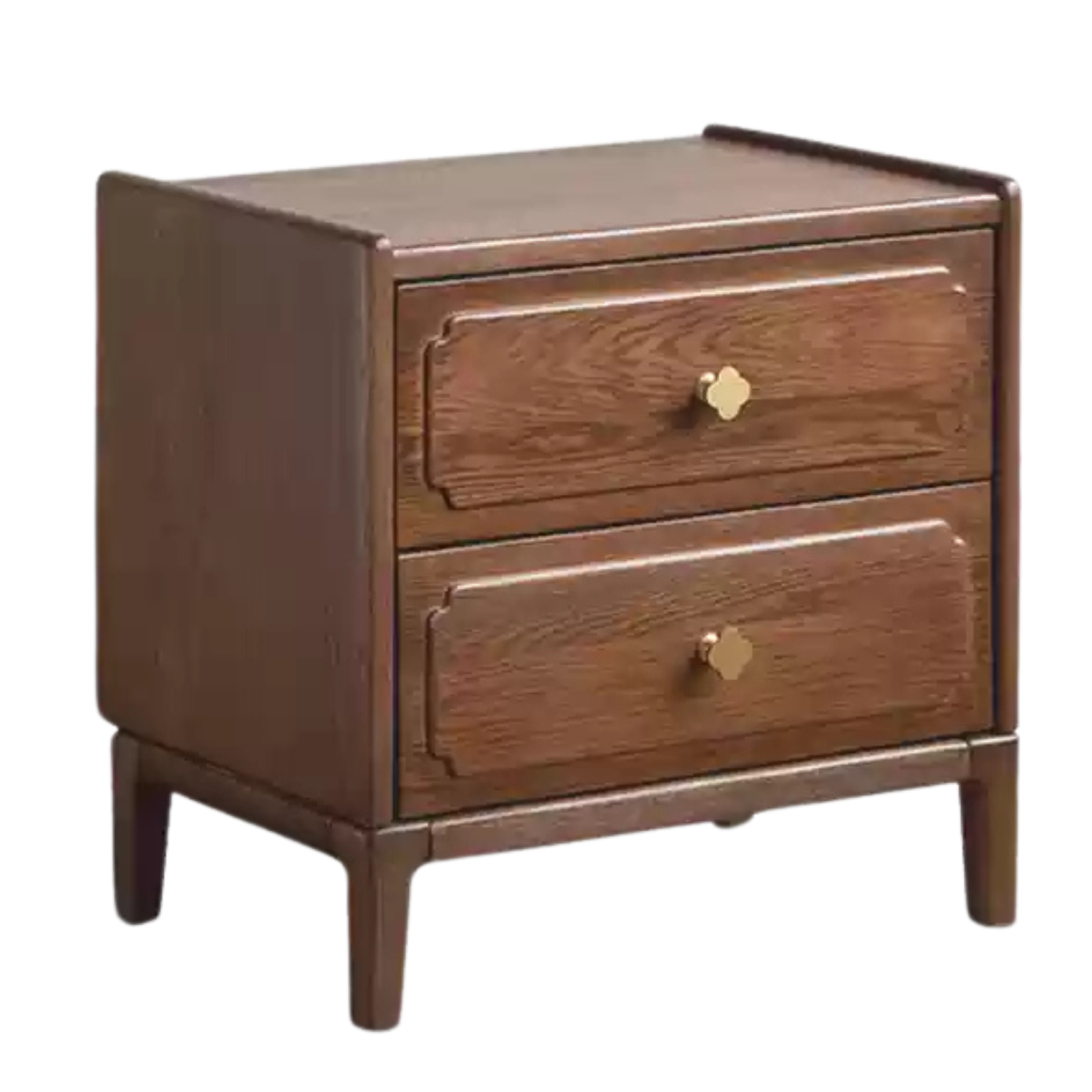 Black Walnut, Oak Solid Wood Nightstand.