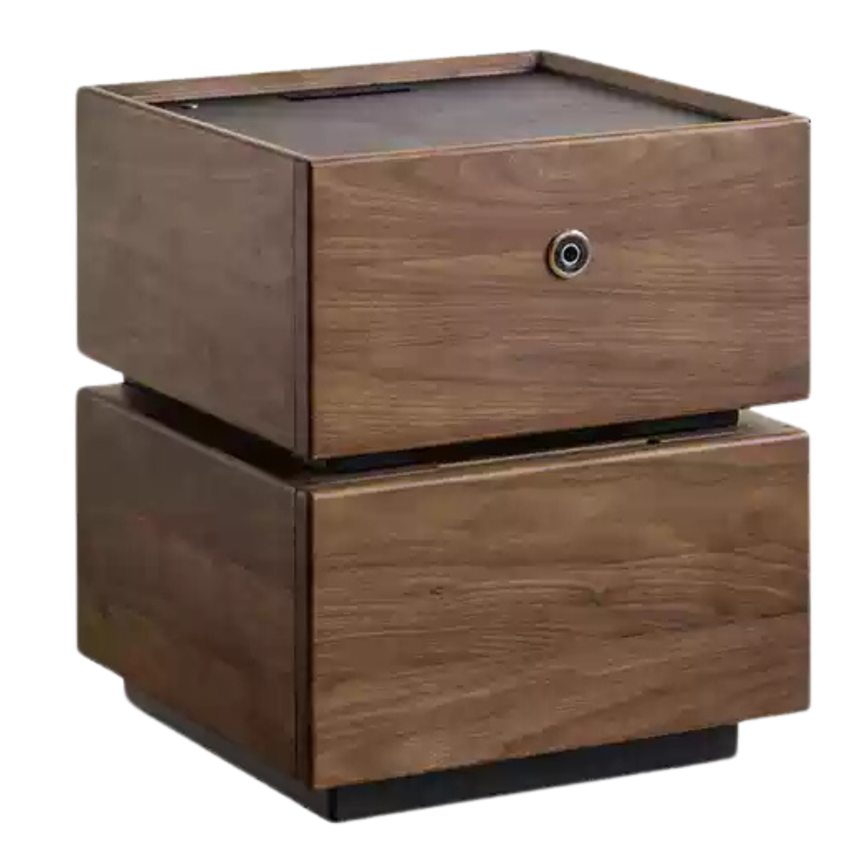 Black Walnut Solid Wood Multifunctional Nightstand.