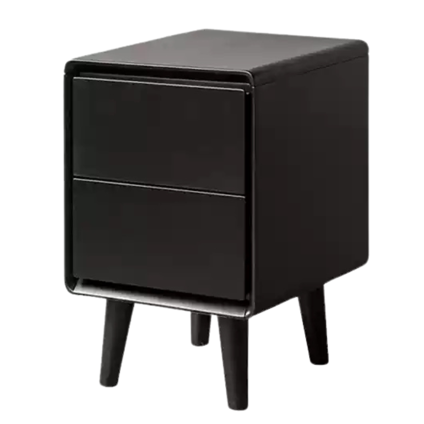 Solid RubberWood Black Nightstand.