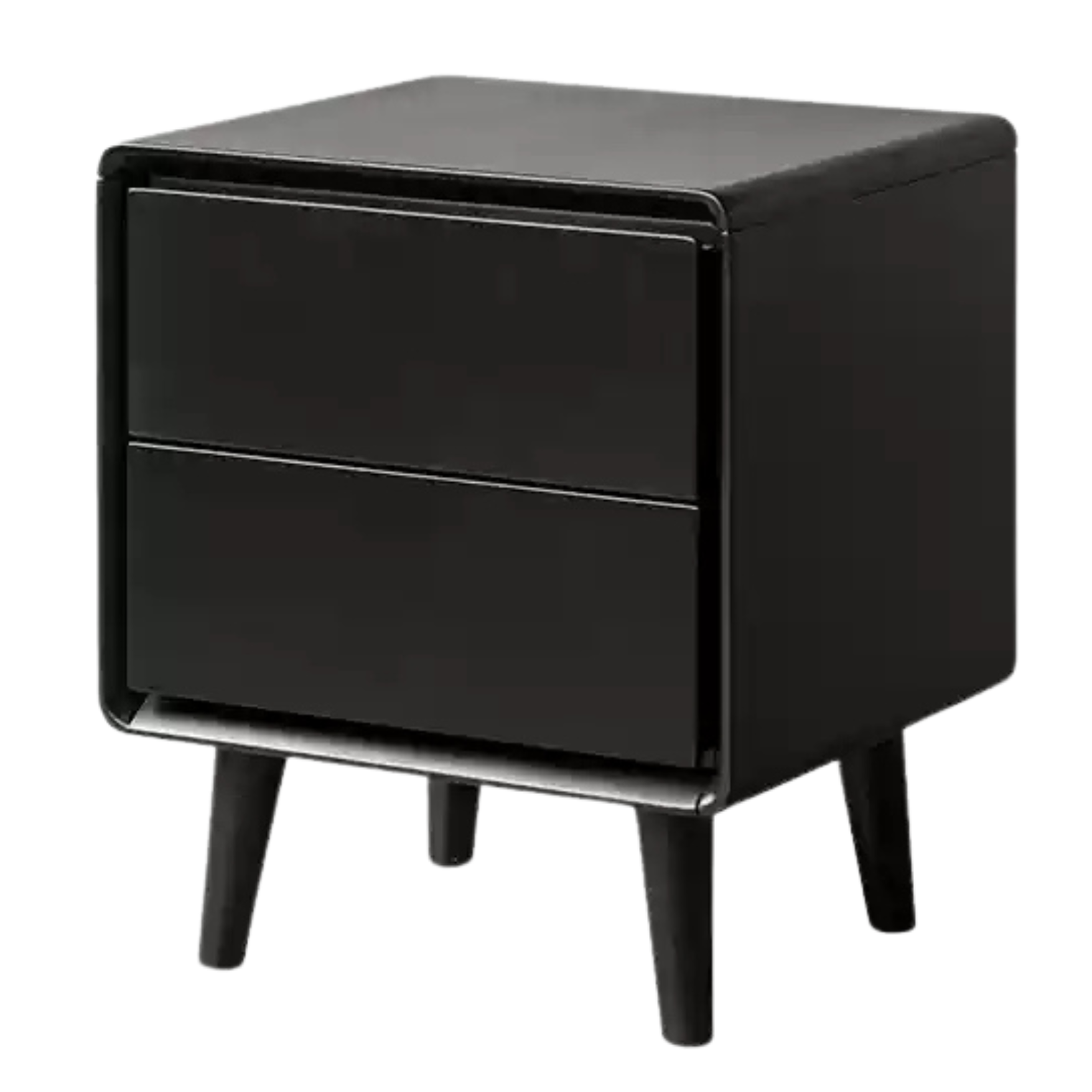 Solid RubberWood Black Nightstand.