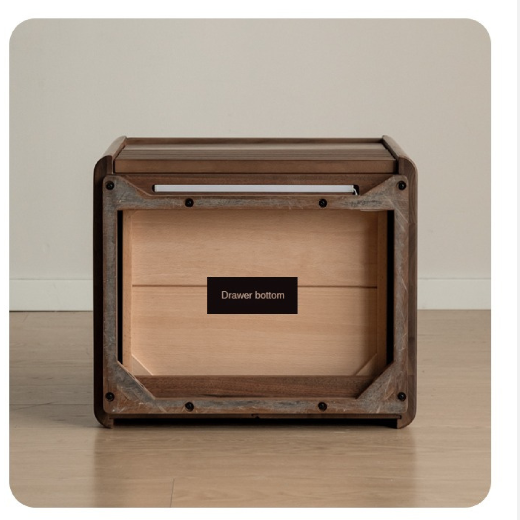 Black Walnut Solid Wood Simple Nightstand.