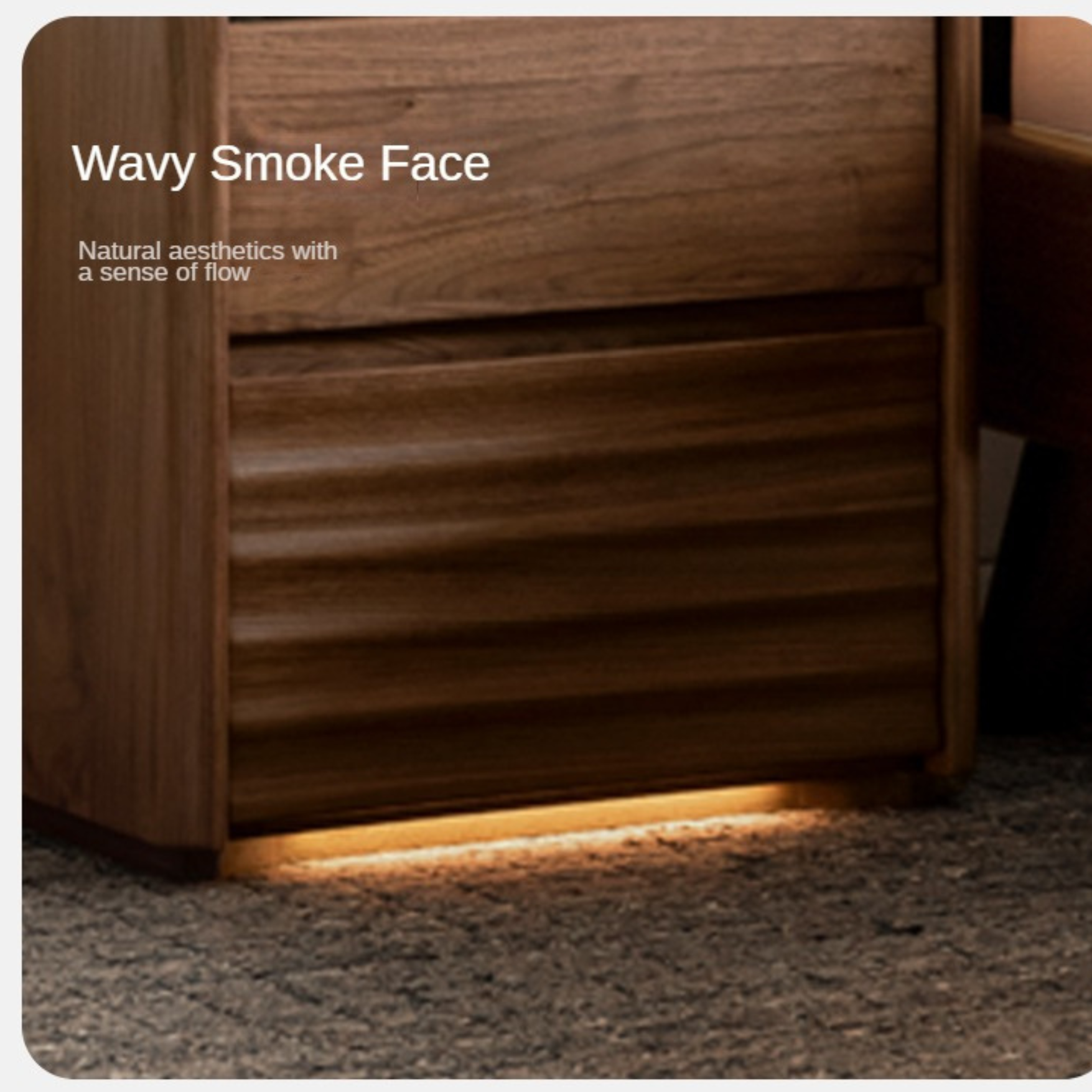 Black Walnut Solid Wood Simple Nightstand.