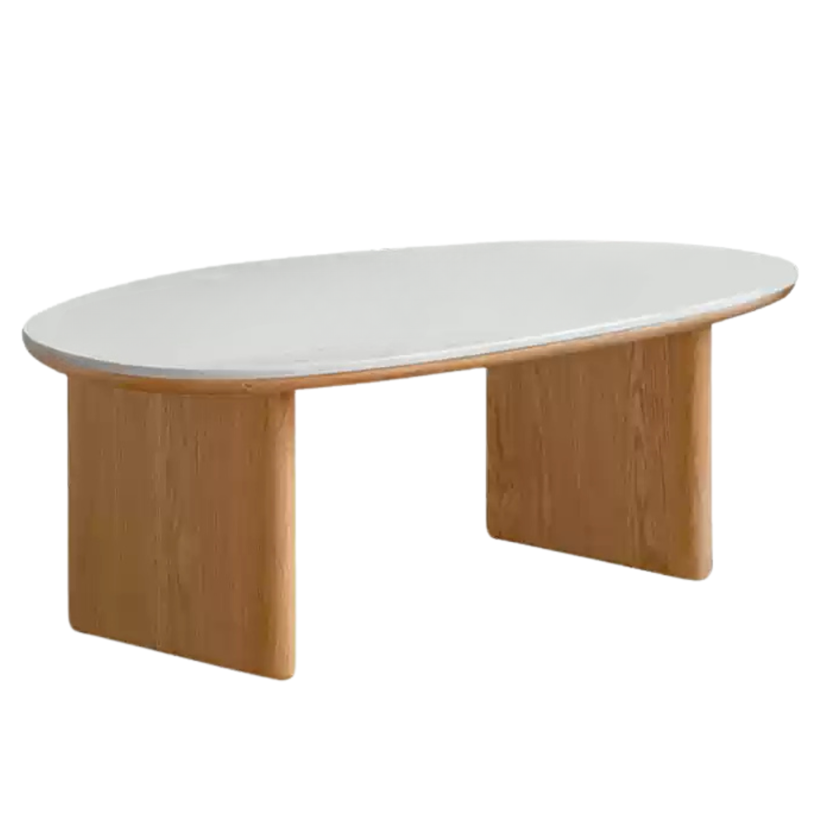 Oak Solid Wood Modern Rock Plate Coffee Table.