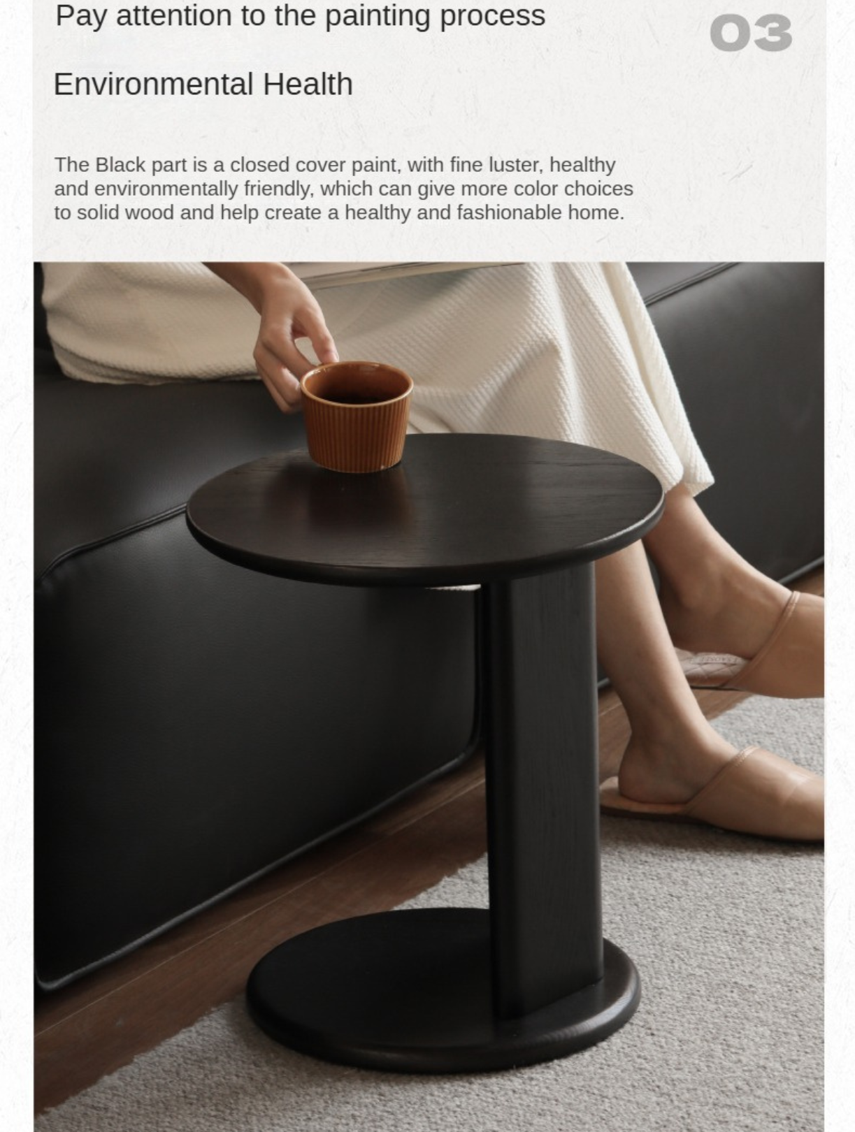Oak Solid Wood Rock Slab Combination Coffee Table