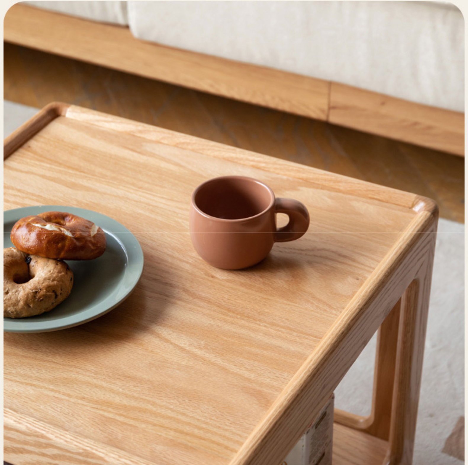 Oak Solid Wood Square Coffee Table.