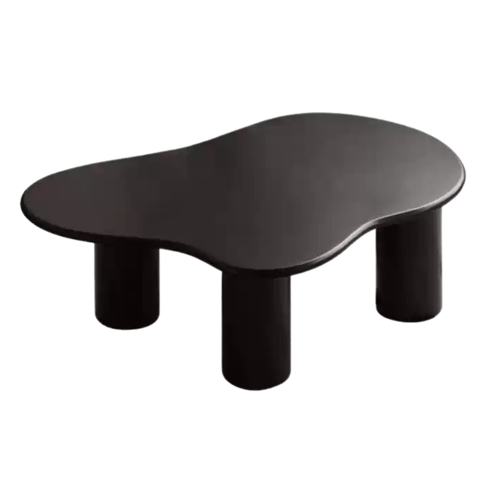 Rubber Solid Wood Black Coffee Table.