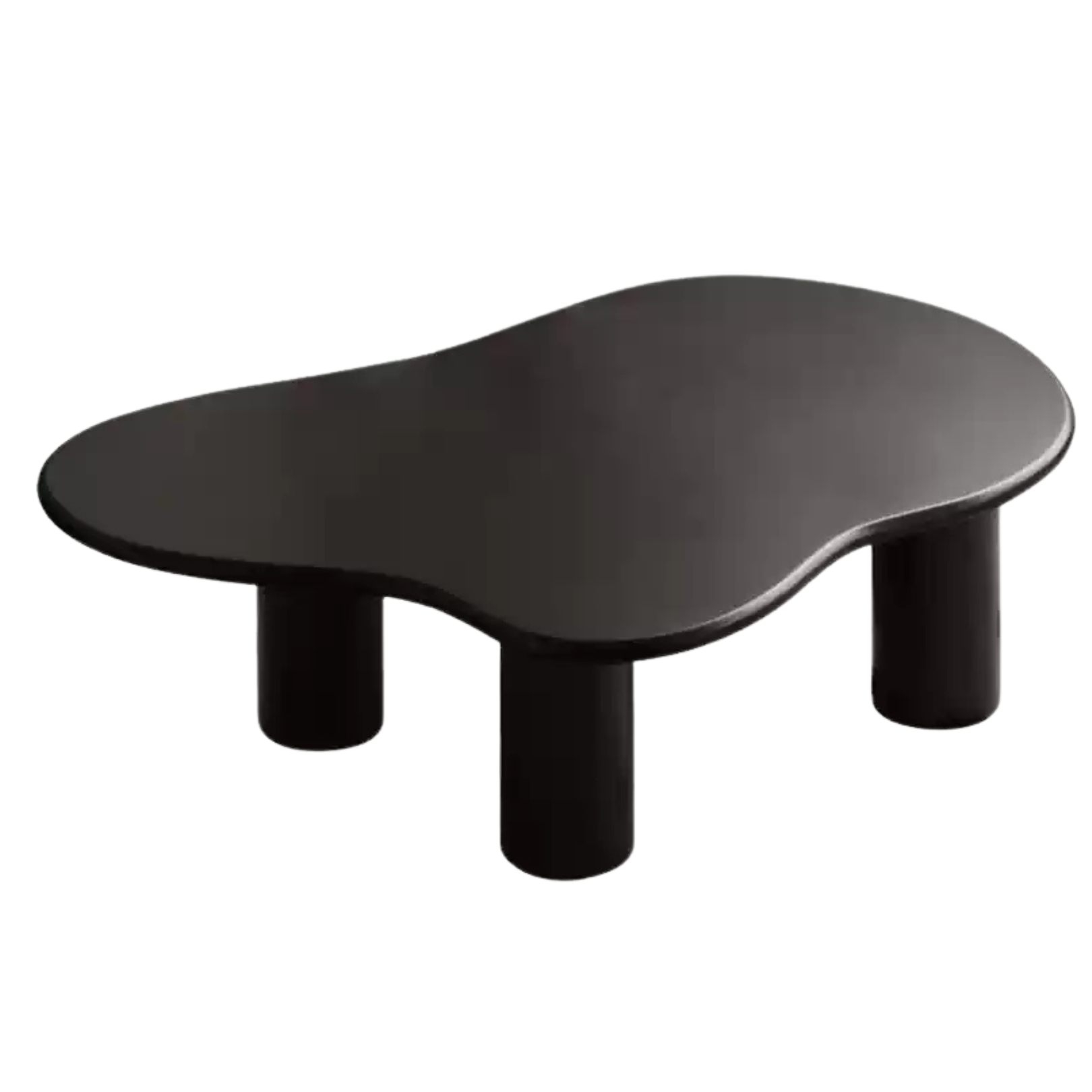 Rubber Solid Wood Black Coffee Table.