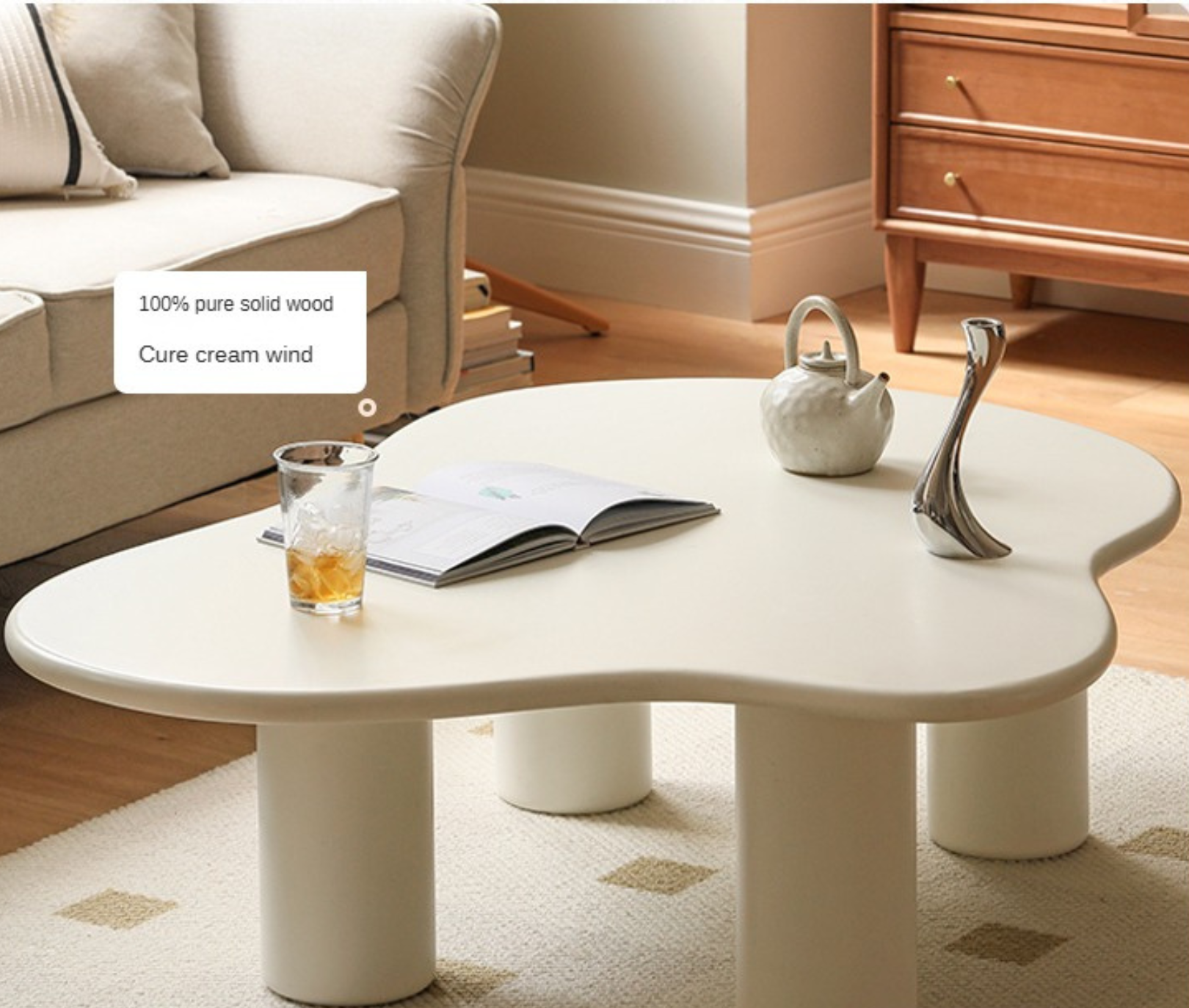 Solid RubberWood Black Coffee Table.