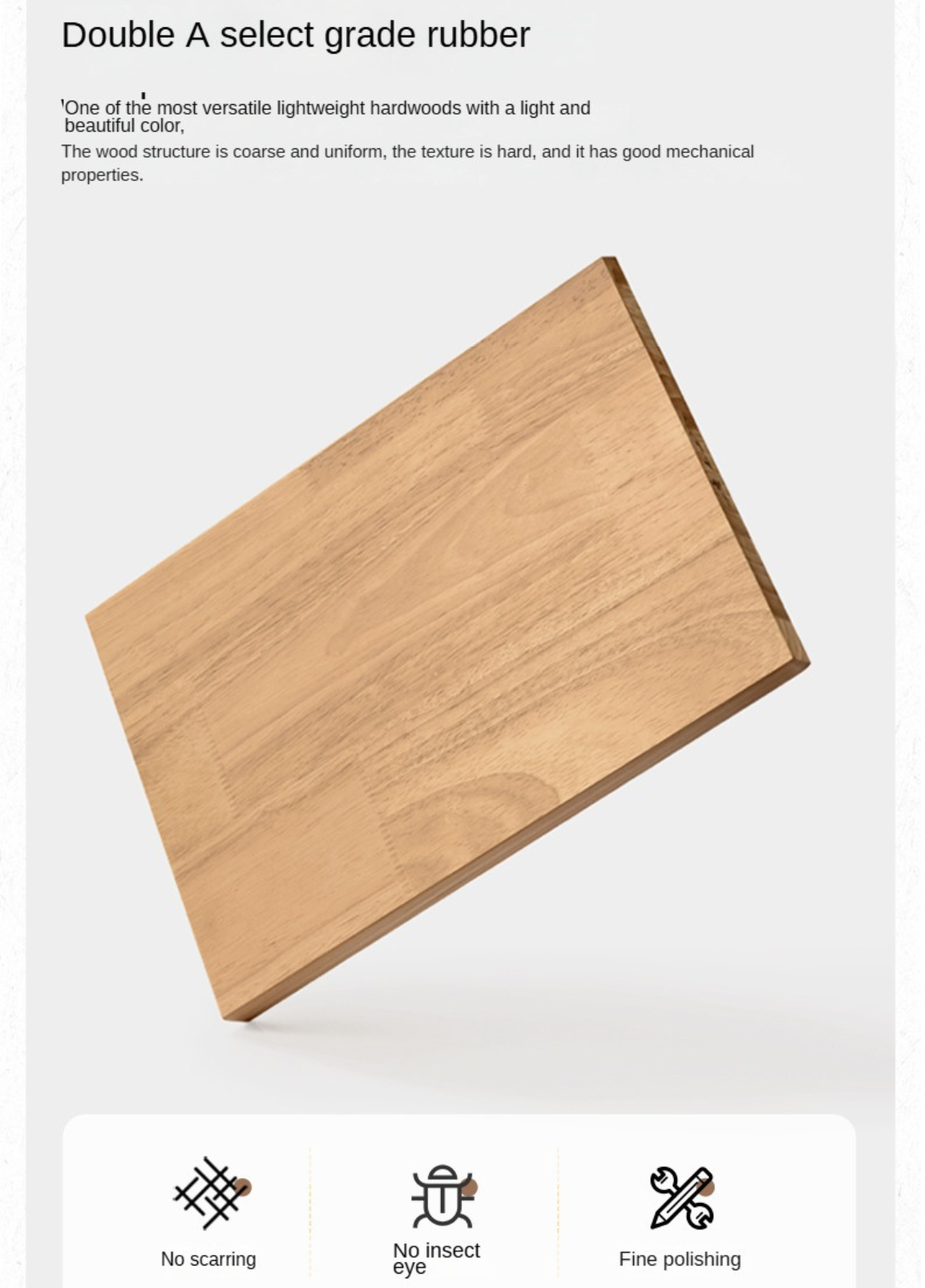 Rubber Solid Wood Black Coffee Table.