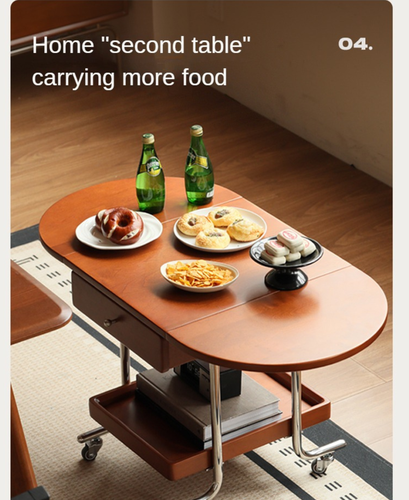 Poplar Solid Wood Folding Coffee Table.