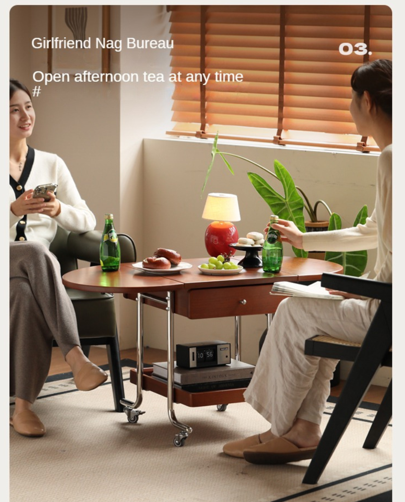 Poplar Solid Wood Folding Coffee Table.