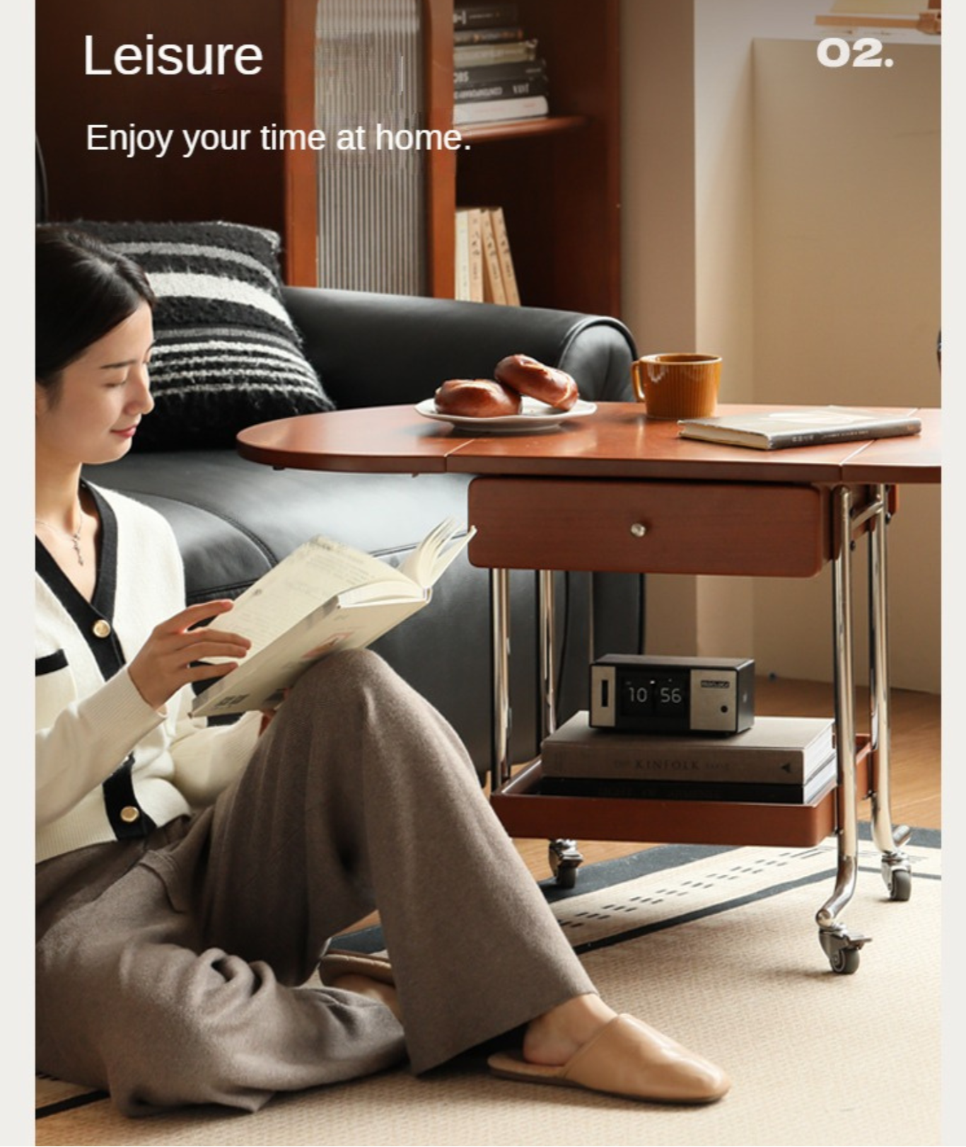 Poplar Solid Wood Folding Coffee Table.