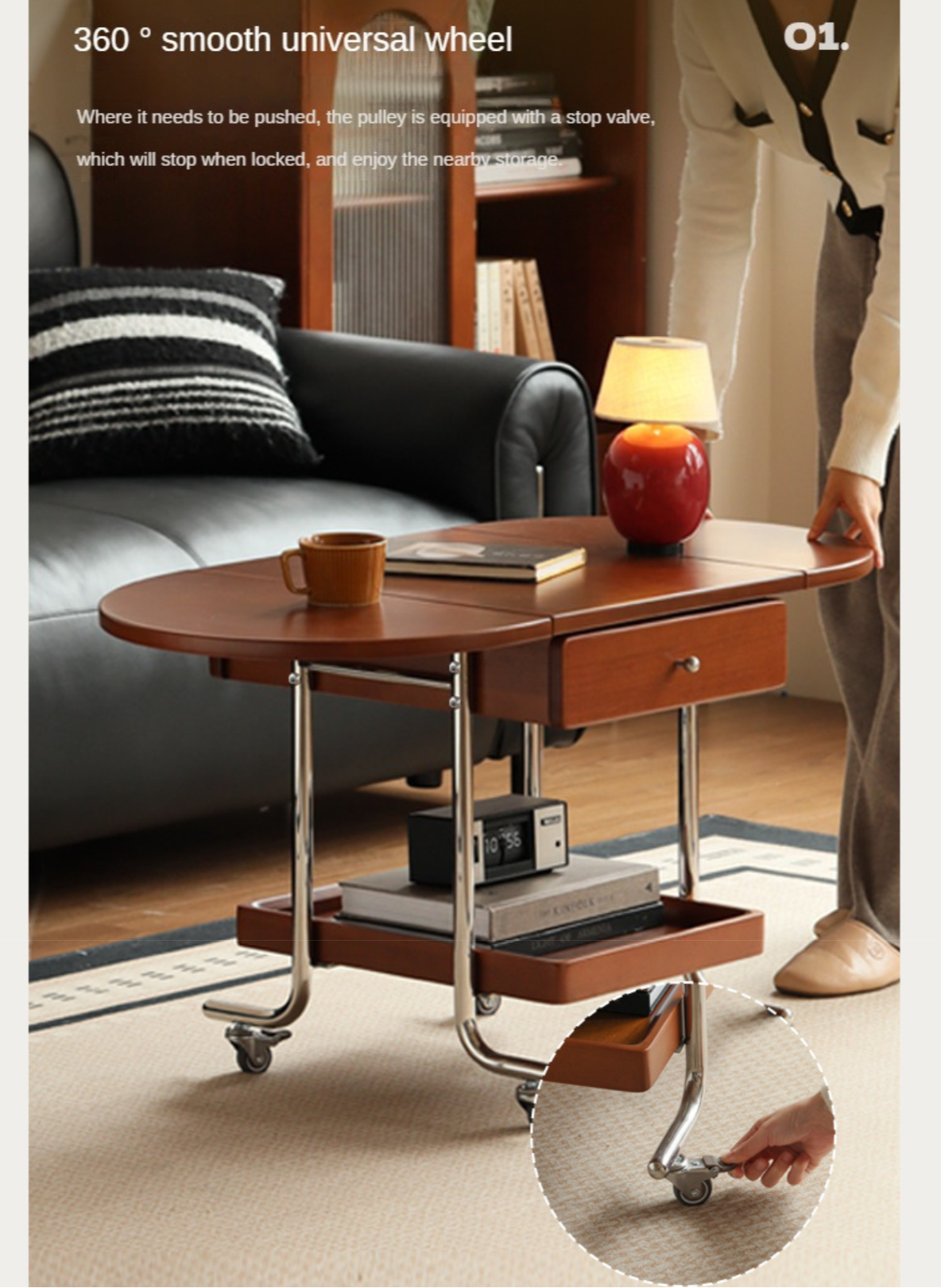 Poplar Solid Wood Folding Coffee Table.