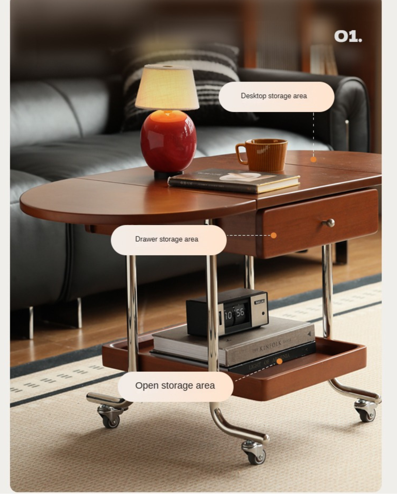 Poplar Solid Wood Folding Coffee Table.