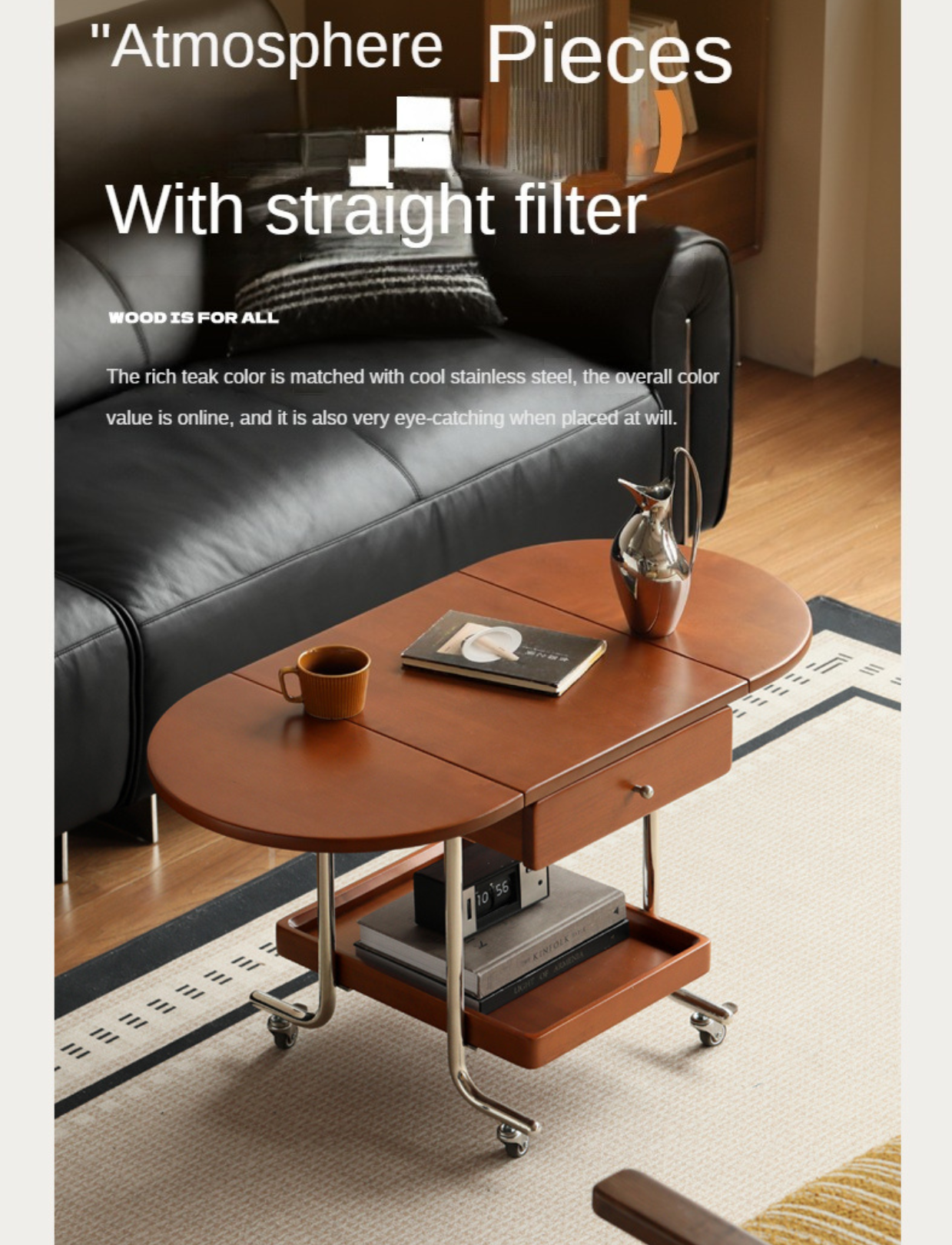 Poplar Solid Wood Folding Coffee Table.