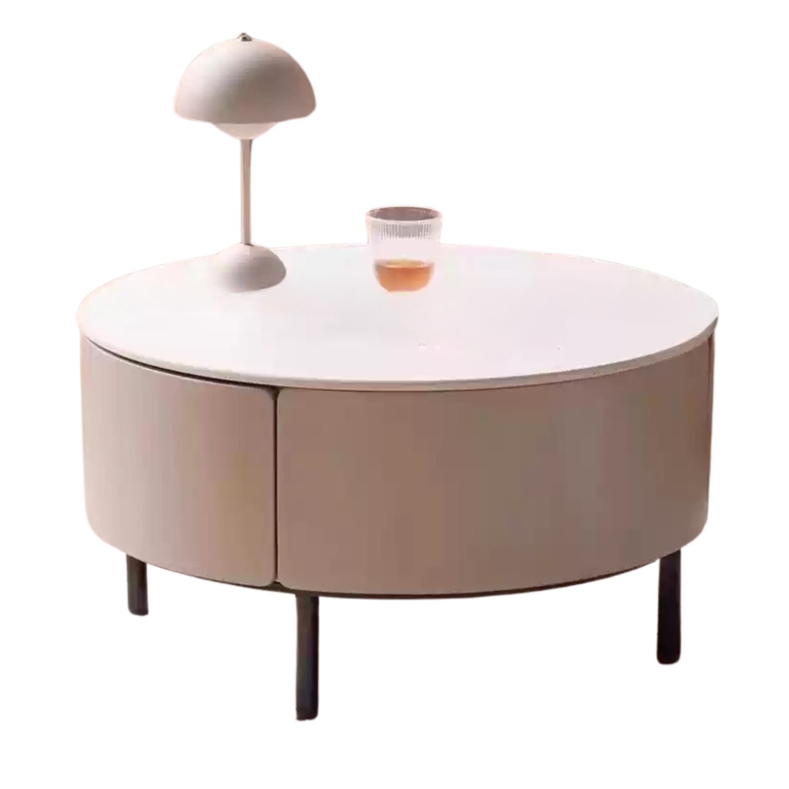 Poplar Solid Wood Rock Plate Storage Coffee Table