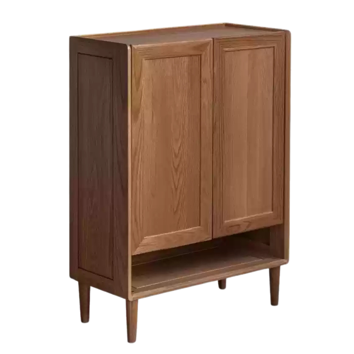 Oak Solid Wood, Solid Rubberwood Large Capacity Shoe Cabinet