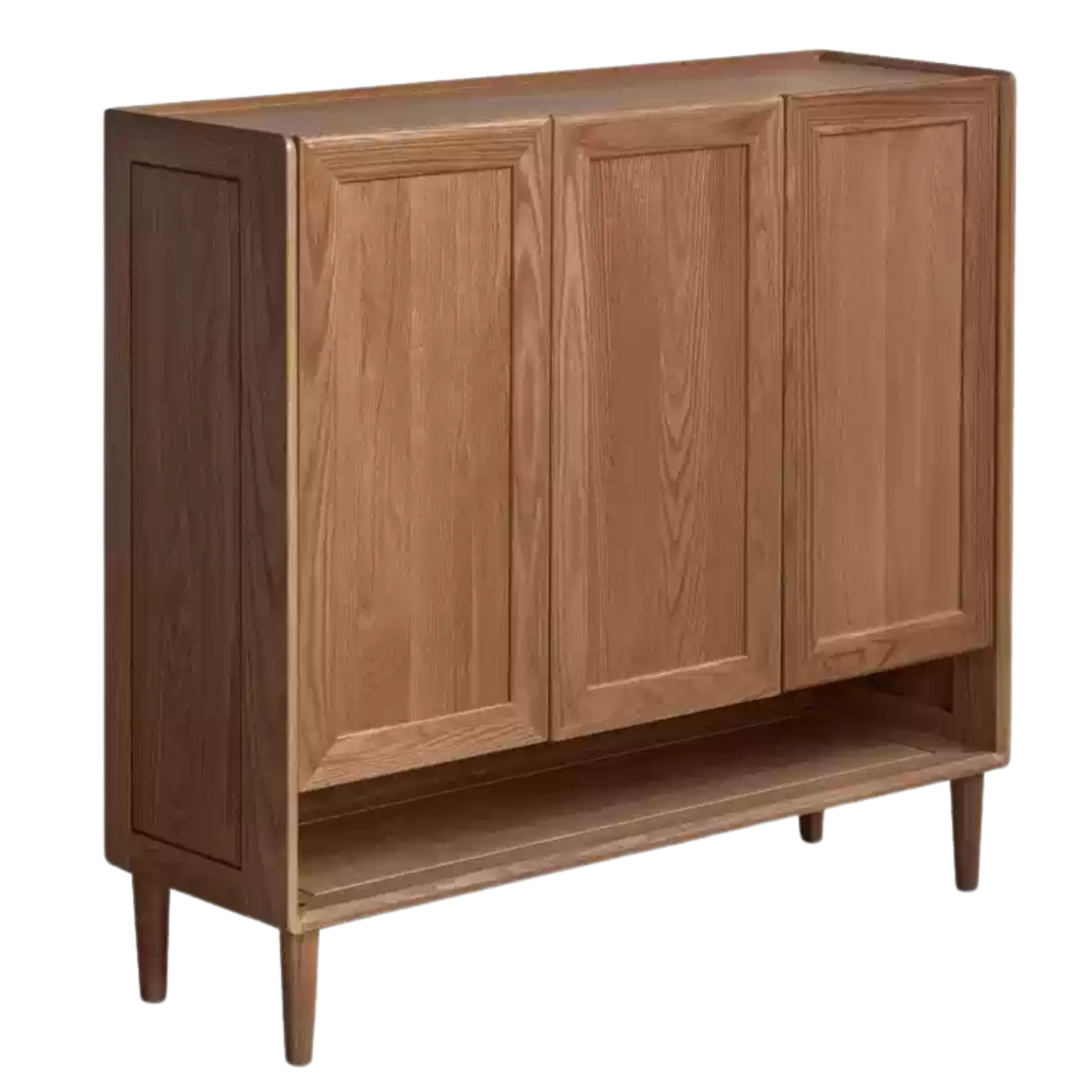 Oak Solid Wood, Solid Rubberwood Large Capacity Shoe Cabinet
