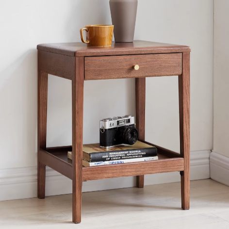 Black Walnut, Solid Rubberwood, Oak Solid Wood Side Cabinet
