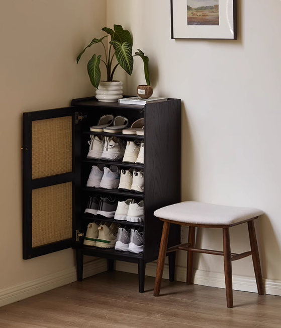Oak Solid Wood Narrow Style With Doorshoe Cabinet