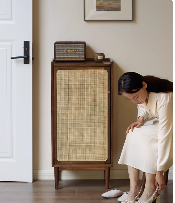 Oak Solid Wood Narrow Style With Doorshoe Cabinet