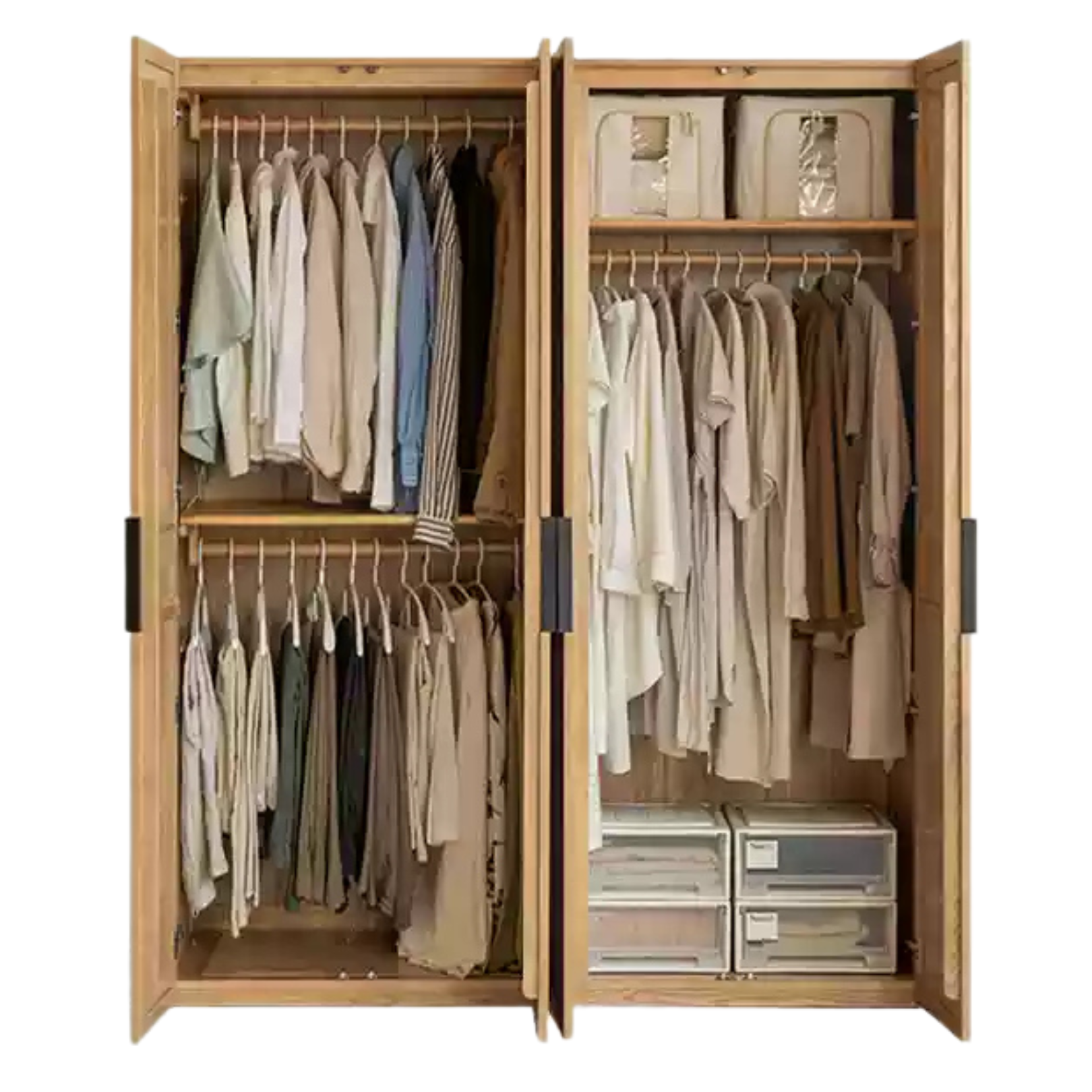 Black Walnut, Ash Solid Wood Wardrobe Modern Simple.