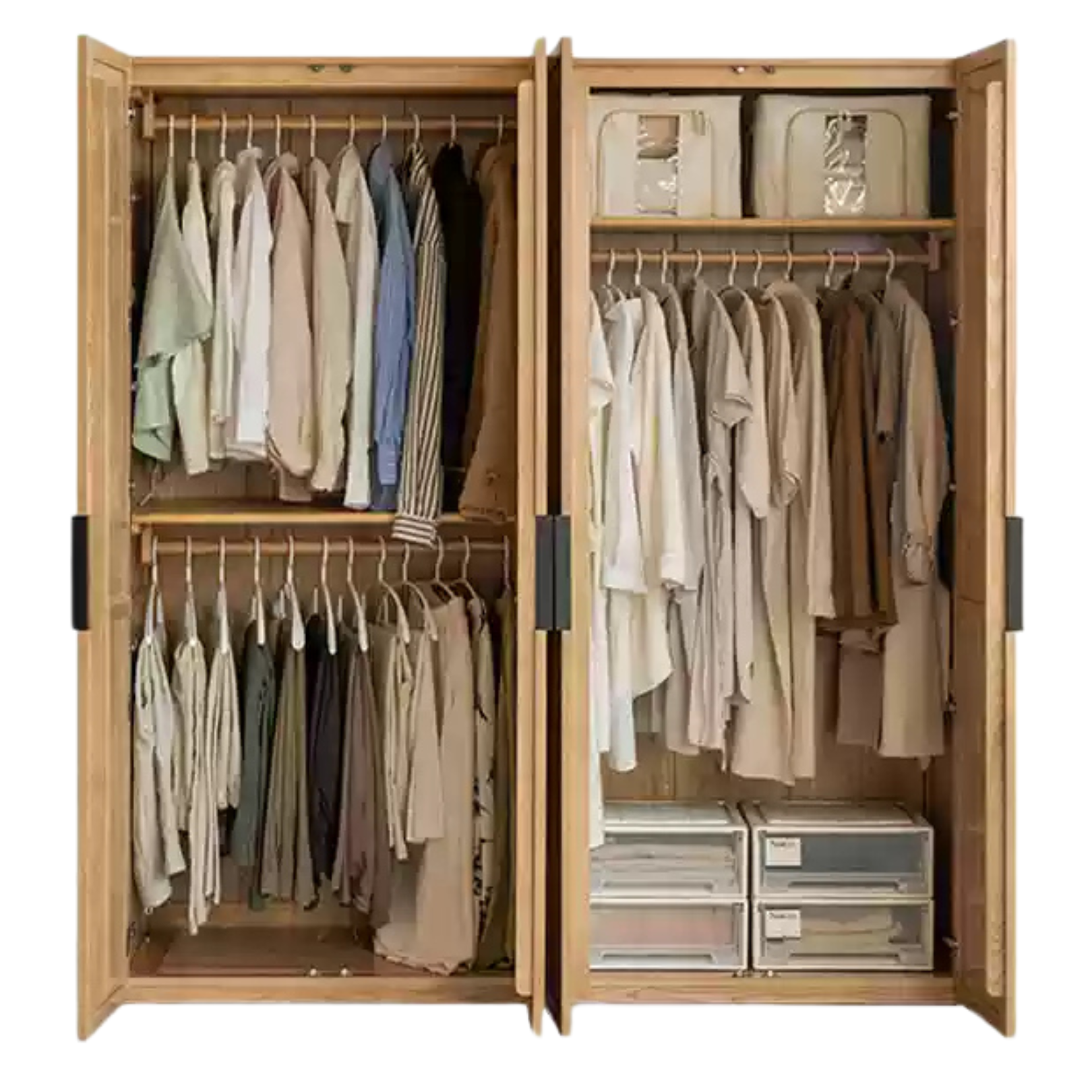 Black Walnut, Ash Solid Wood Wardrobe Modern Simple.