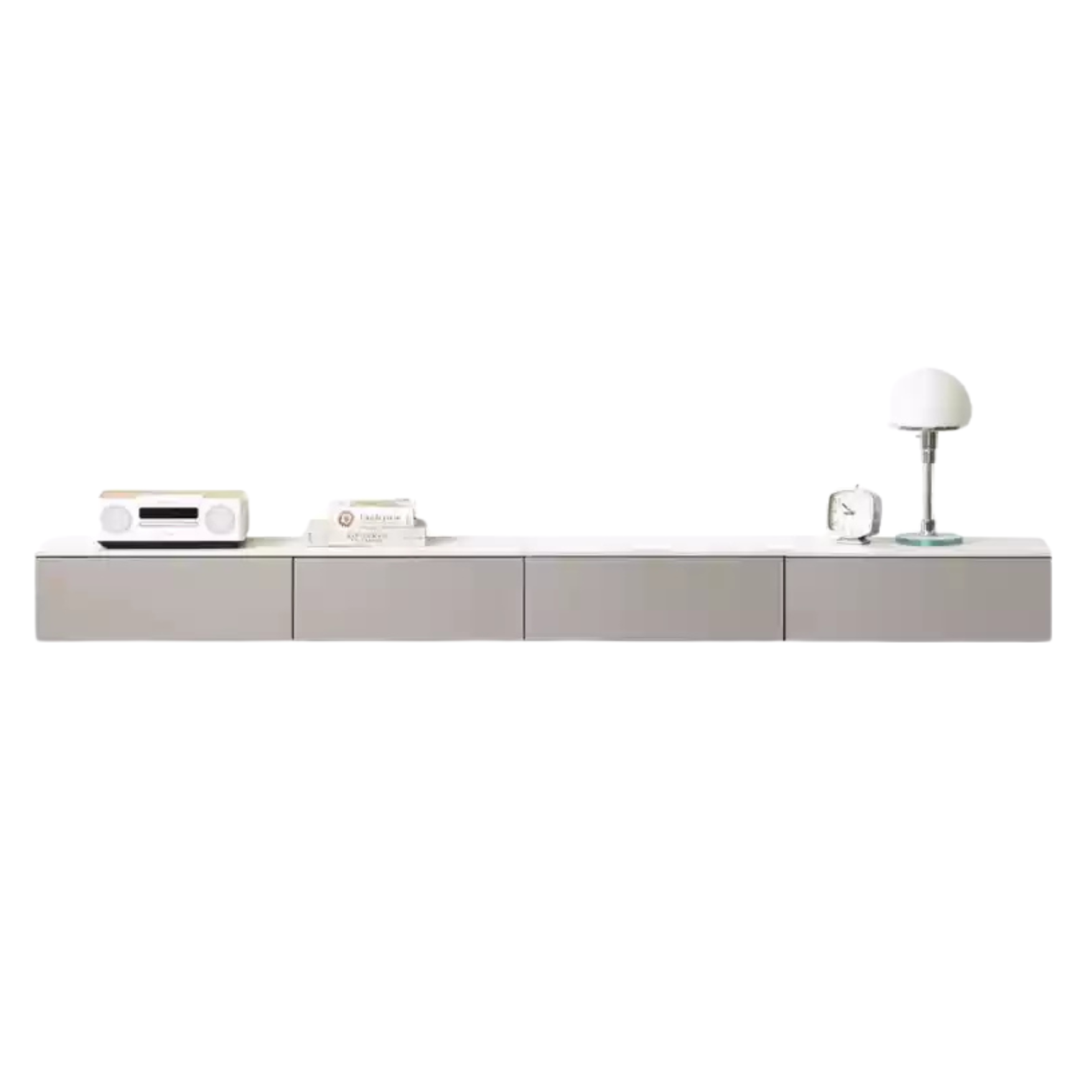 Poplar Solid Wood Wall-Mounted Suspended Splicing TV Cabinet.