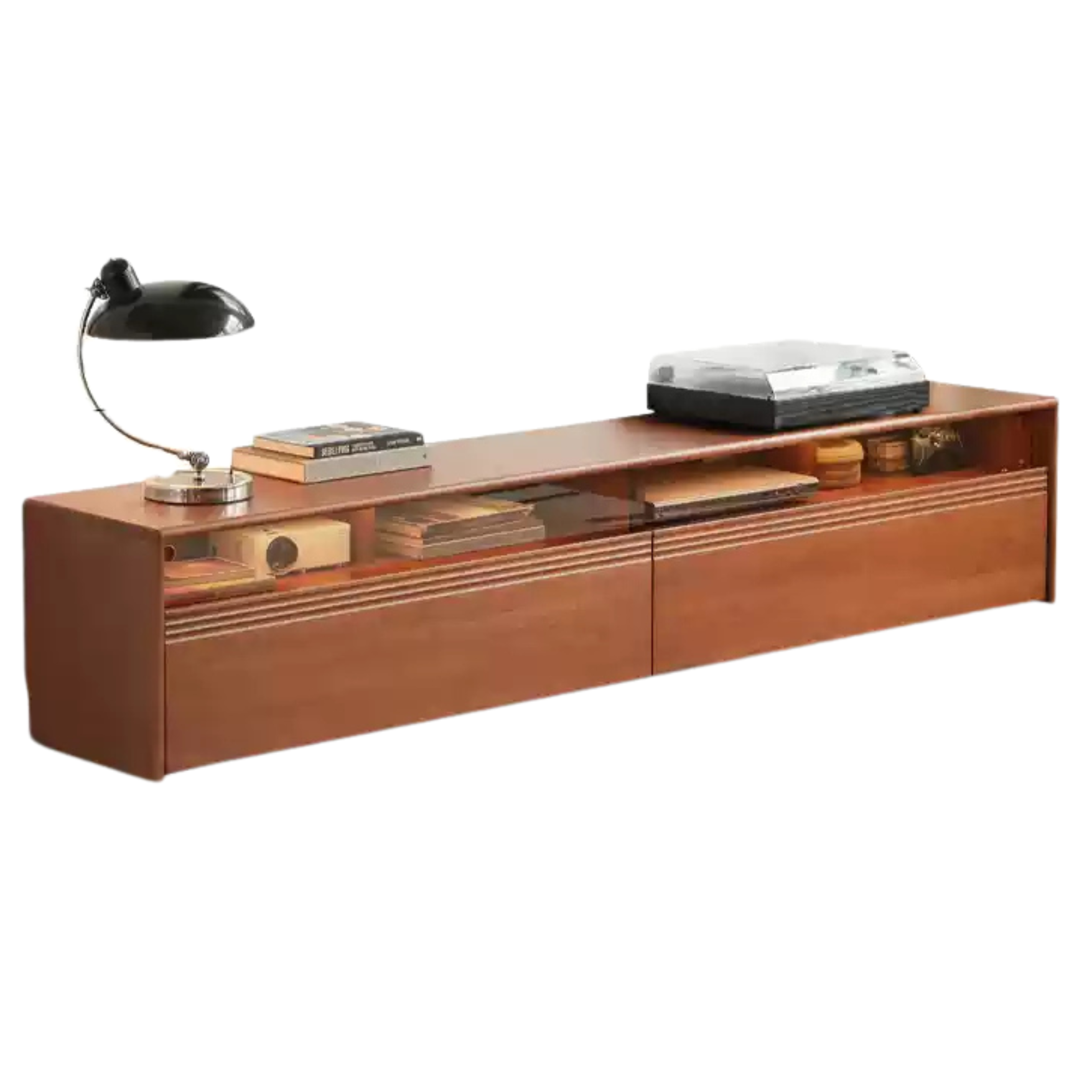 Cherry, Poplar Solid Wood Floor TV Cabinet.