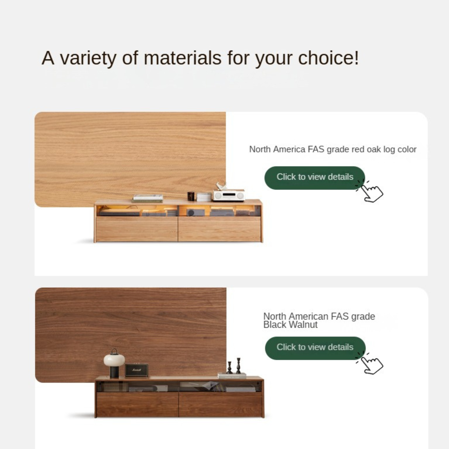 Cherry, Poplar Solid Wood Floor TV Cabinet.